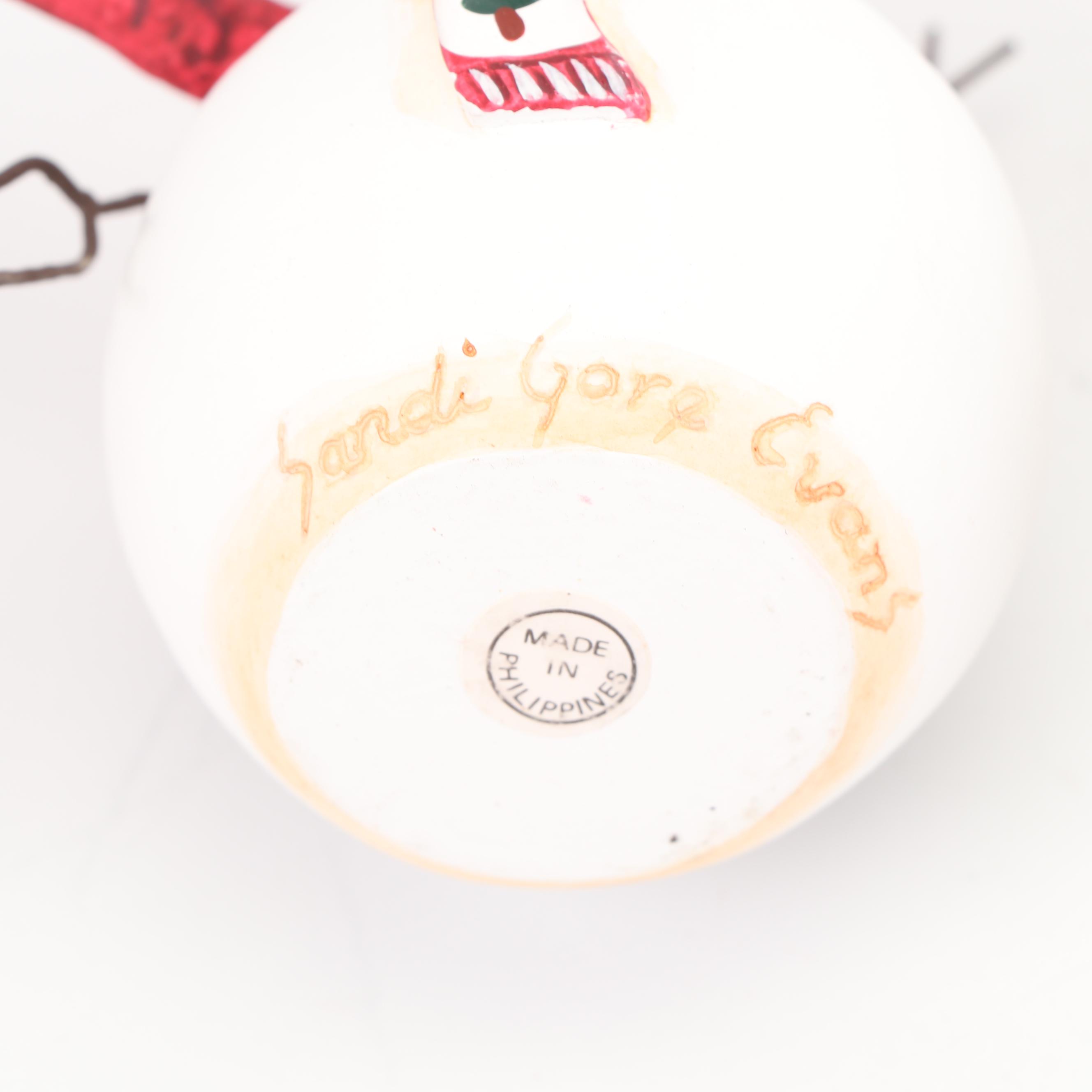 Sandi Gore Evans Signed Snowmen Figurines