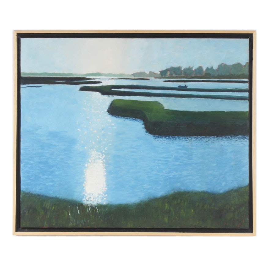 David C. Taylor Oil Painting "Bogue Sound 7am"