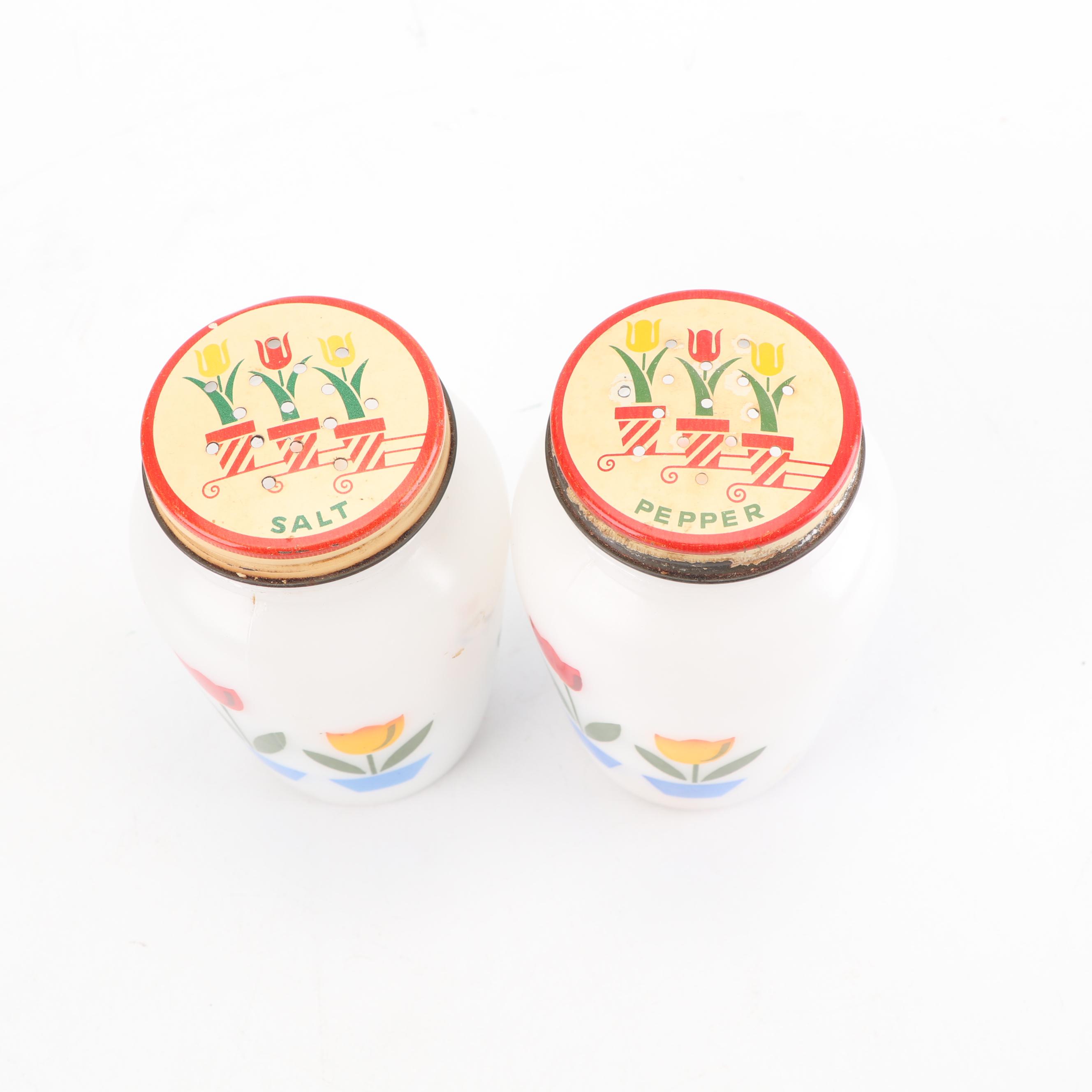 Anchor Hocking Fire-King "Tulip" Glass Mixing Bowls and Shakers