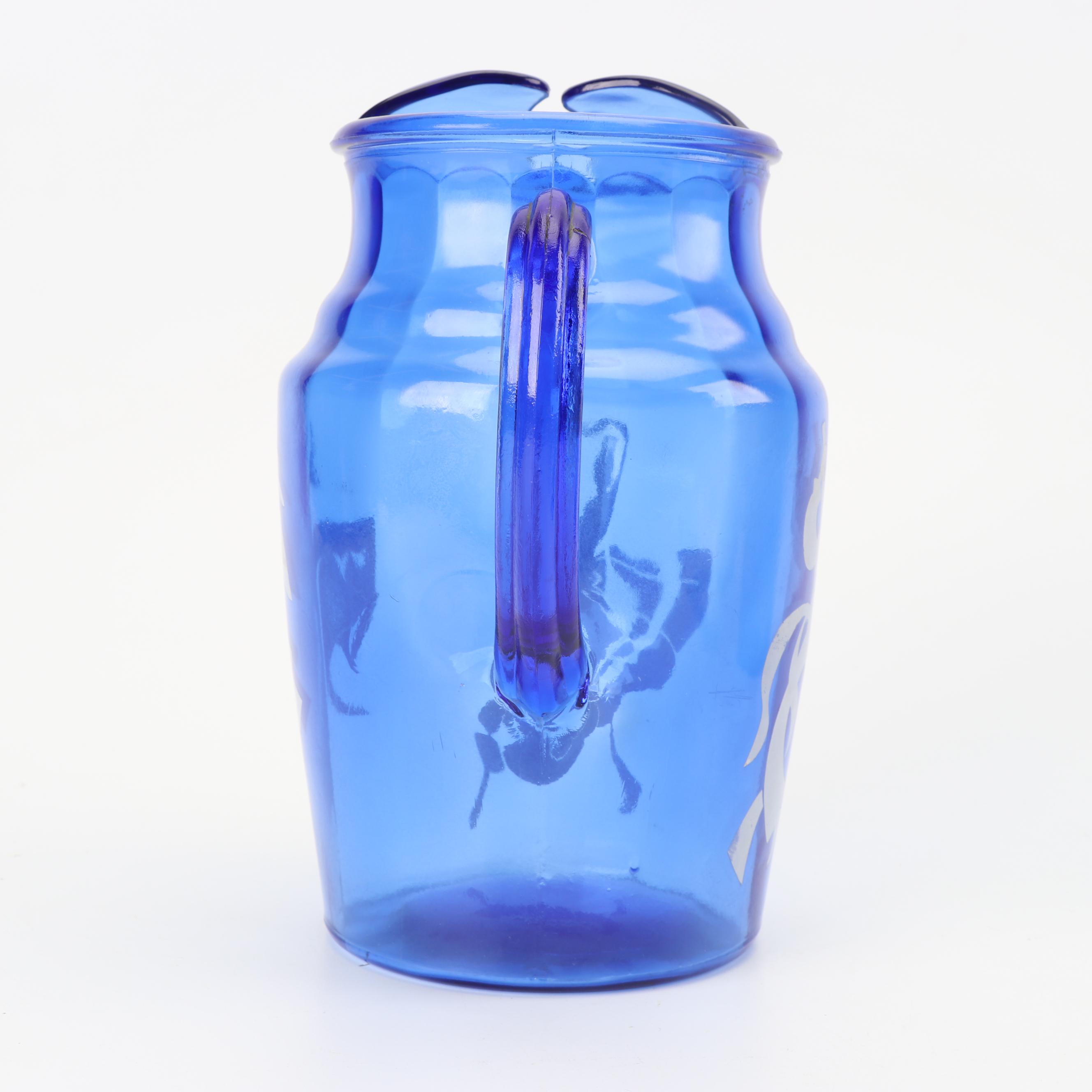 Hazel-Atlas Cobalt "Flamenco" and "Afghan and Scottie Dog" Serveware