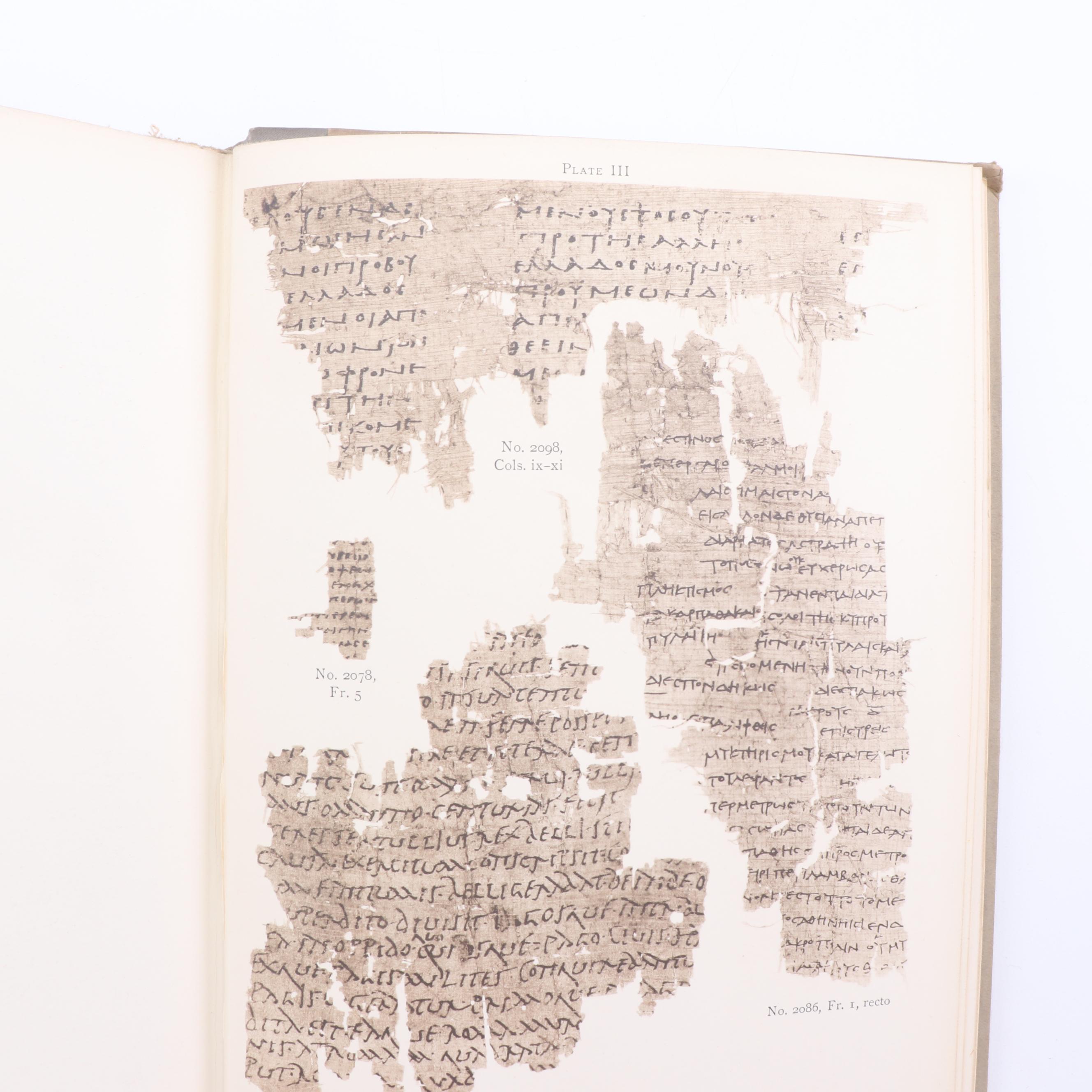 Egypt Exploration Society Books Featuring "The Oxyrhynchus Papyri"