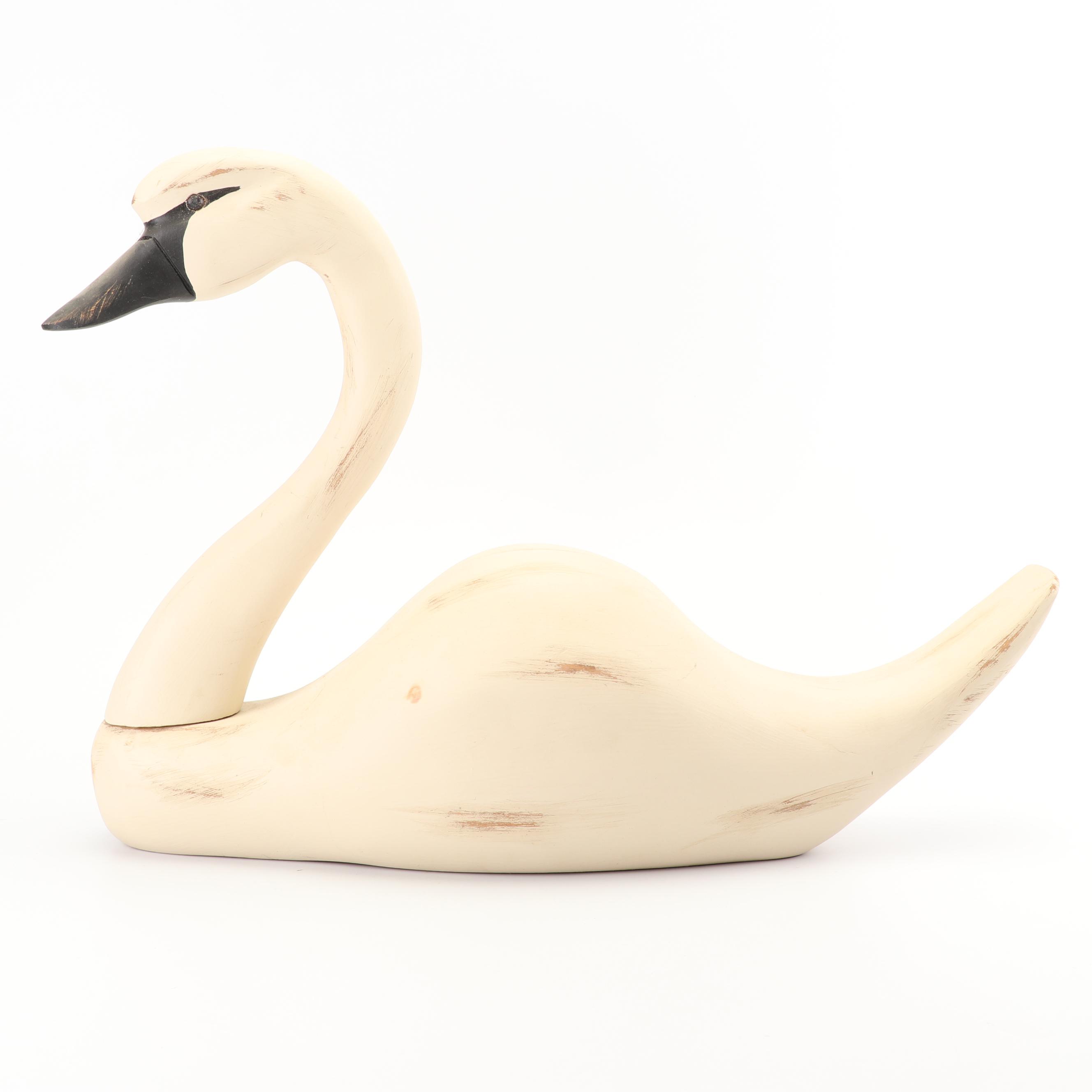 Stanstead Collection Hand Carved Swan Decoy by Stephanie Smith, 2003