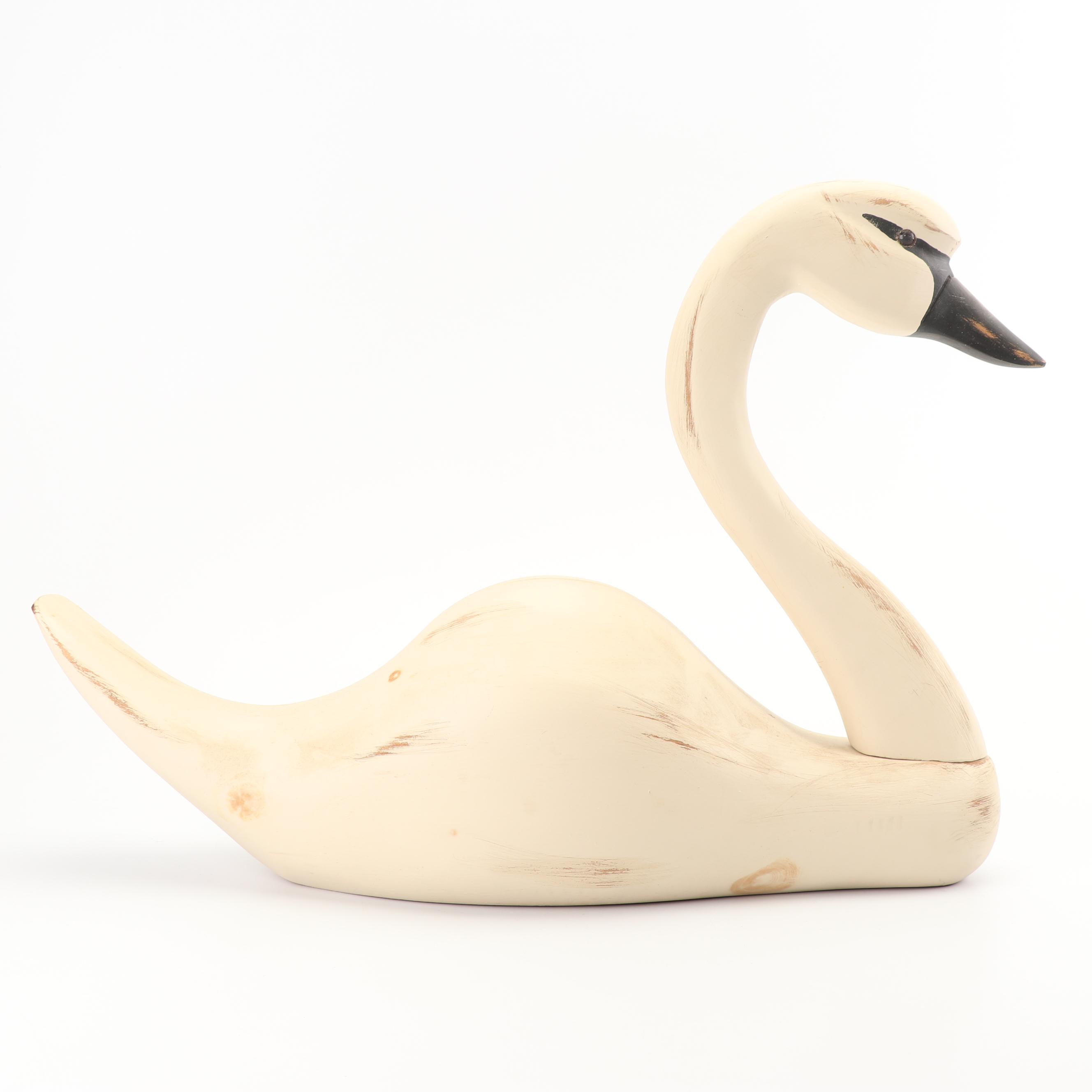 Stanstead Collection Hand Carved Swan Decoy by Stephanie Smith, 2003