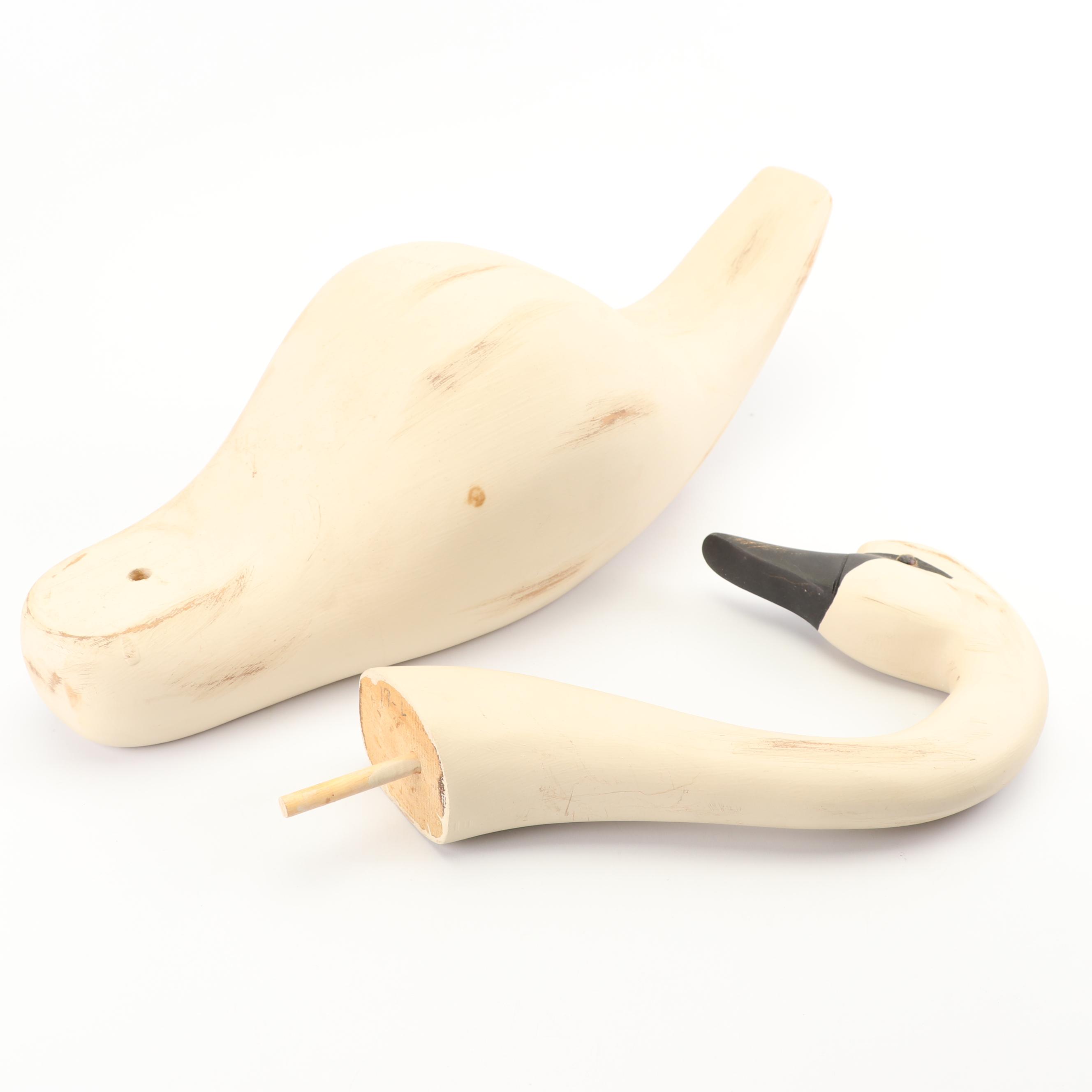 Stanstead Collection Hand Carved Swan Decoy by Stephanie Smith, 2003