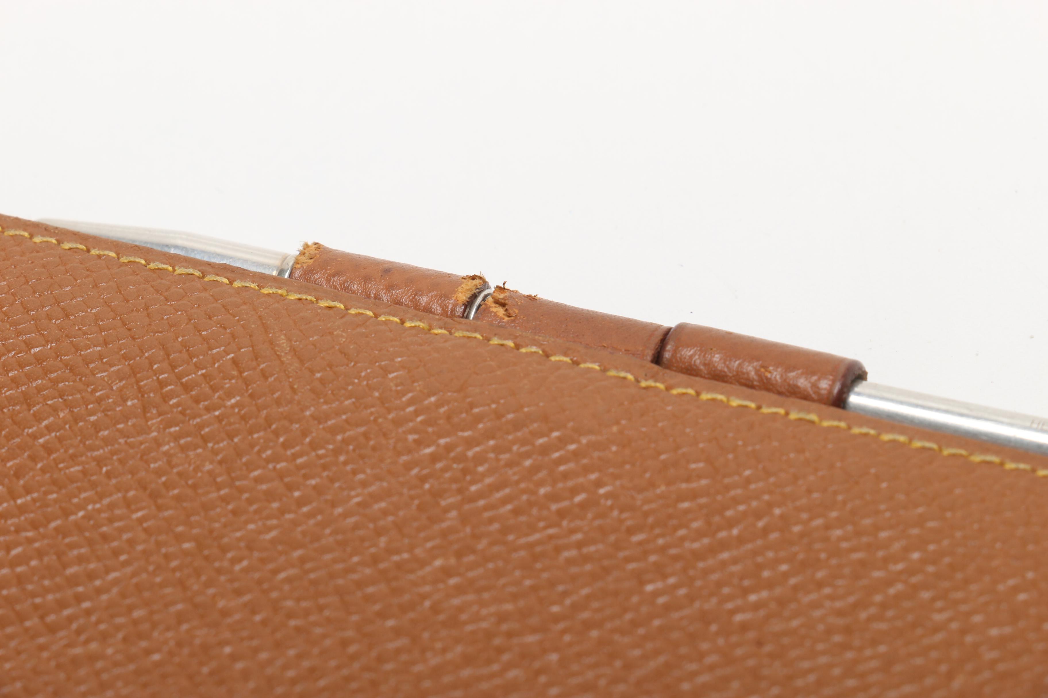 Hermès Paris Light Brown Togo Leather Checkbook Cover with Sterling Silver Pen