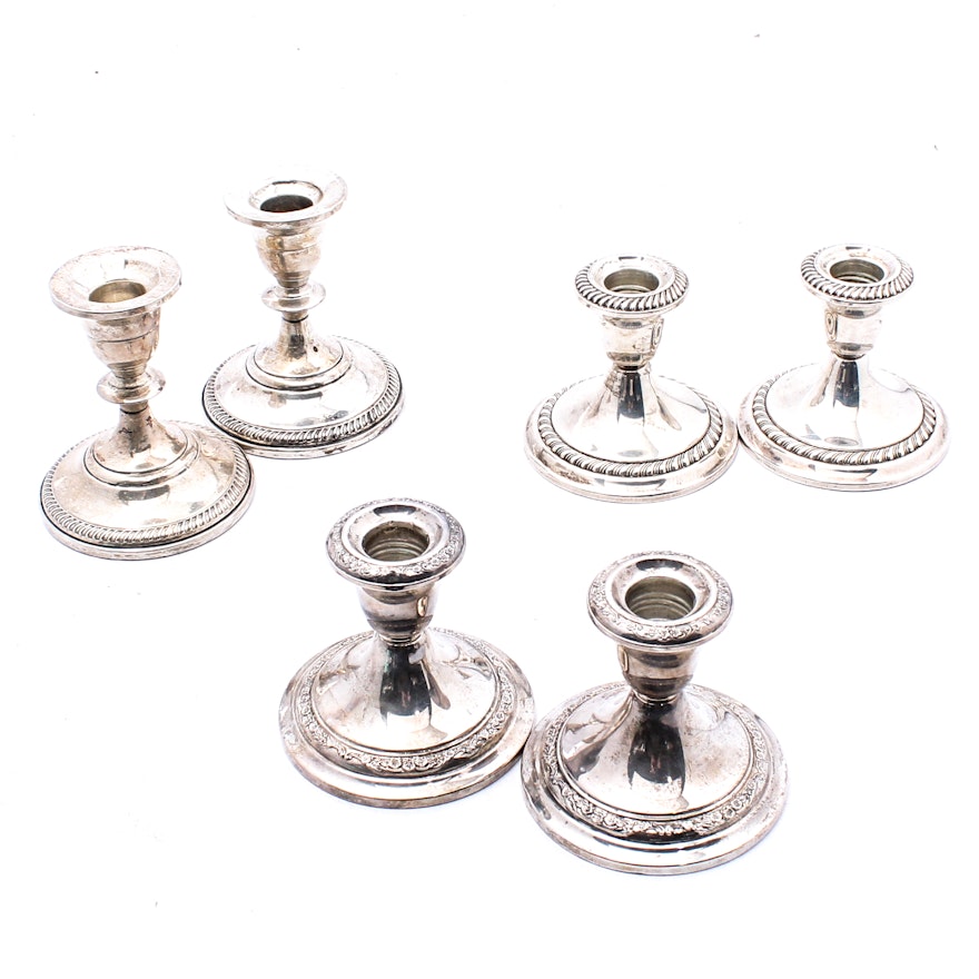 Gorham and M. Fred Hirsch Sterling Silver Candle Holders