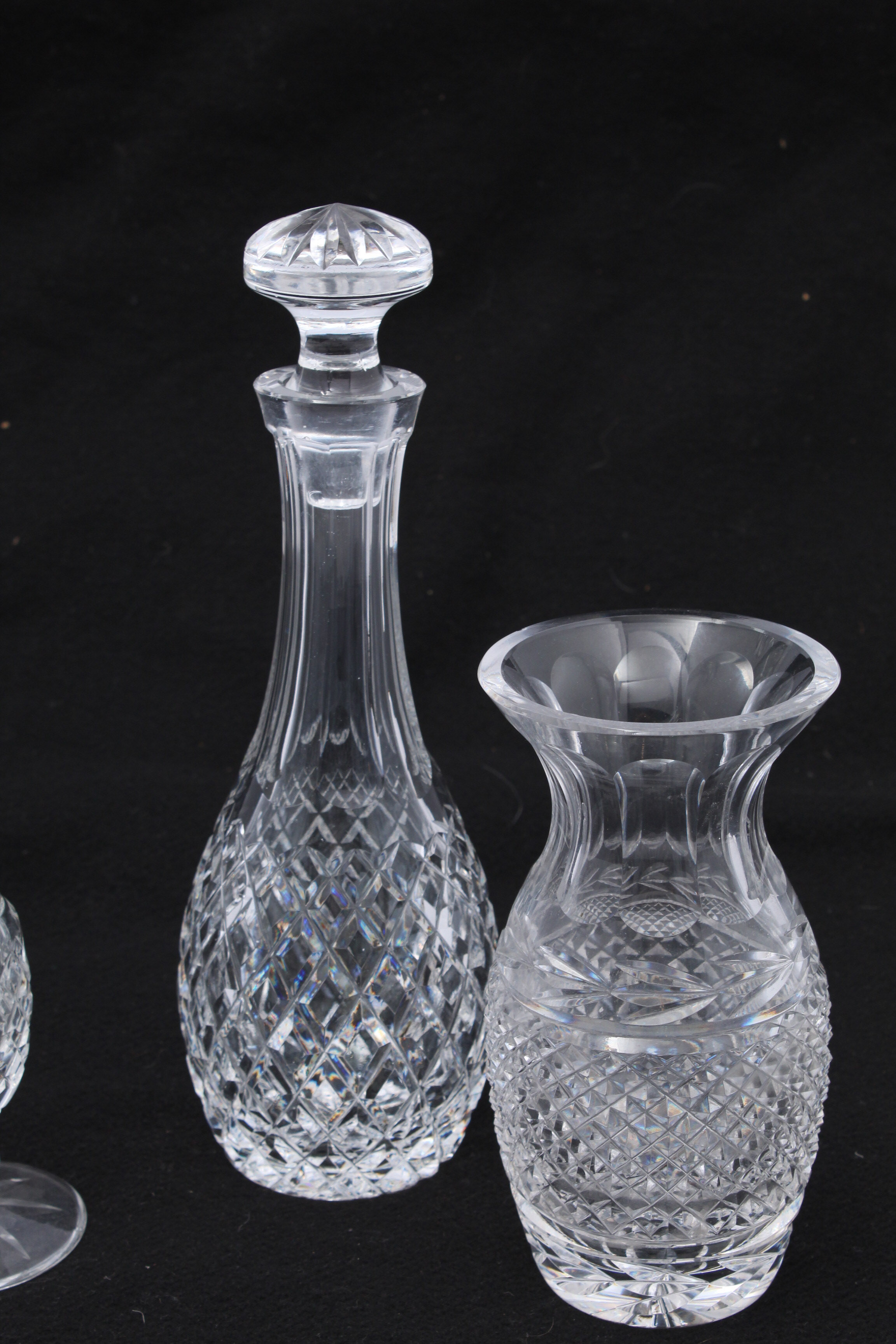 Waterford Crystal Decanter, Vases and Muffineer