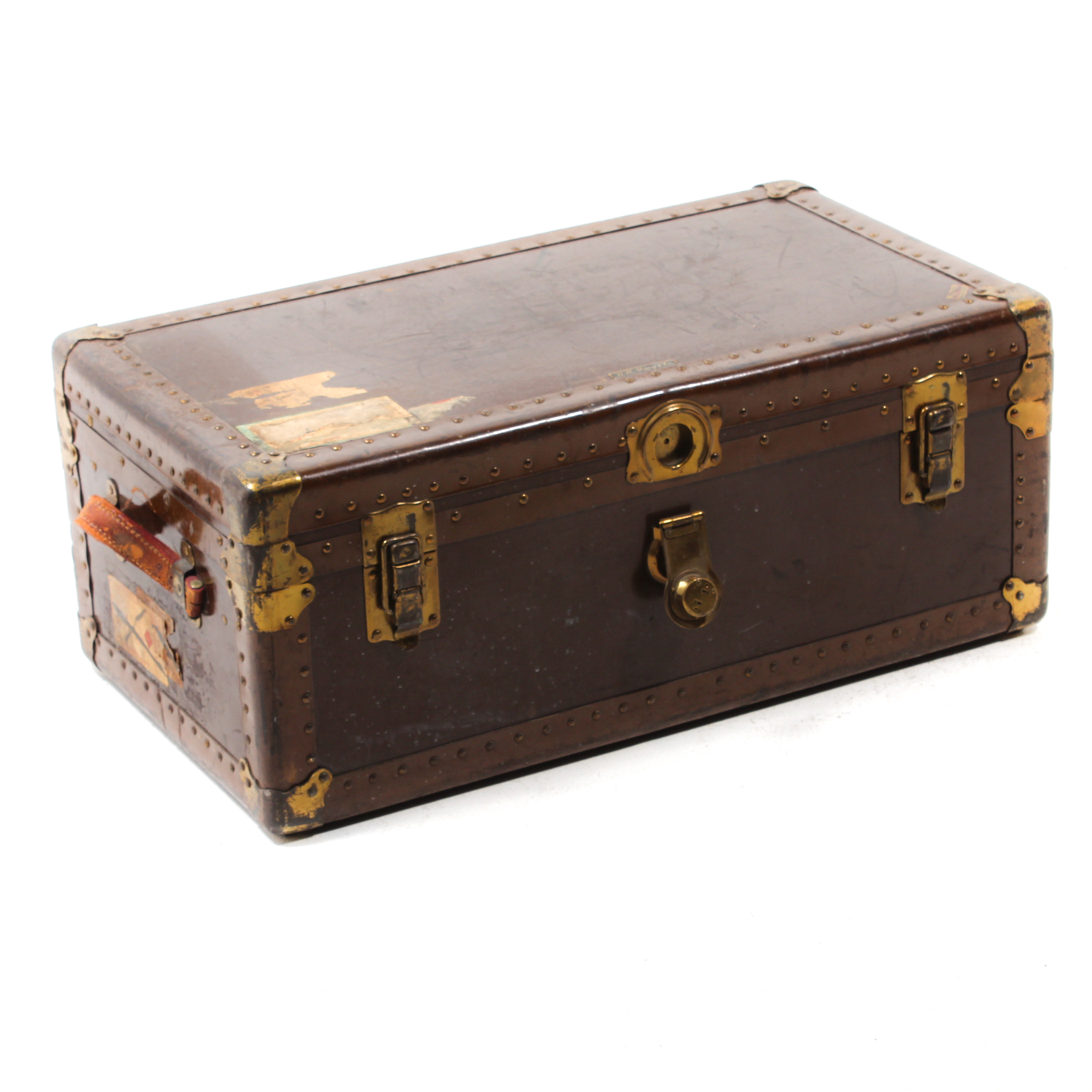 Vintage R.H. Macy Metal Steamer Trunk