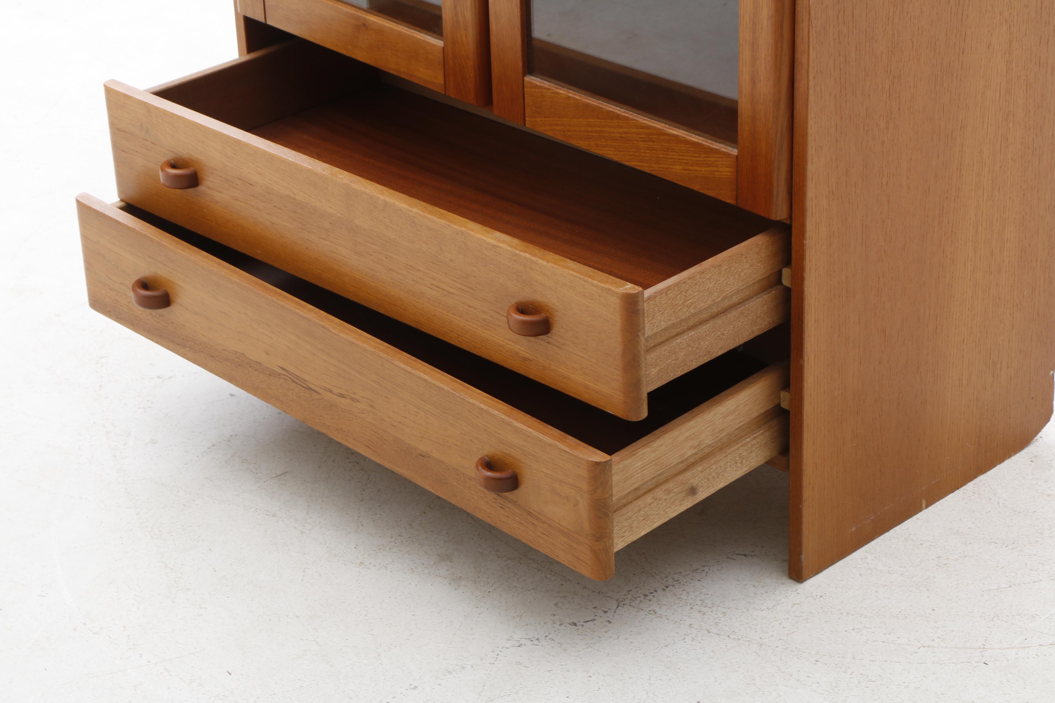 Danish Modern Cabinet Bookcase in Teak by Domino Mobler