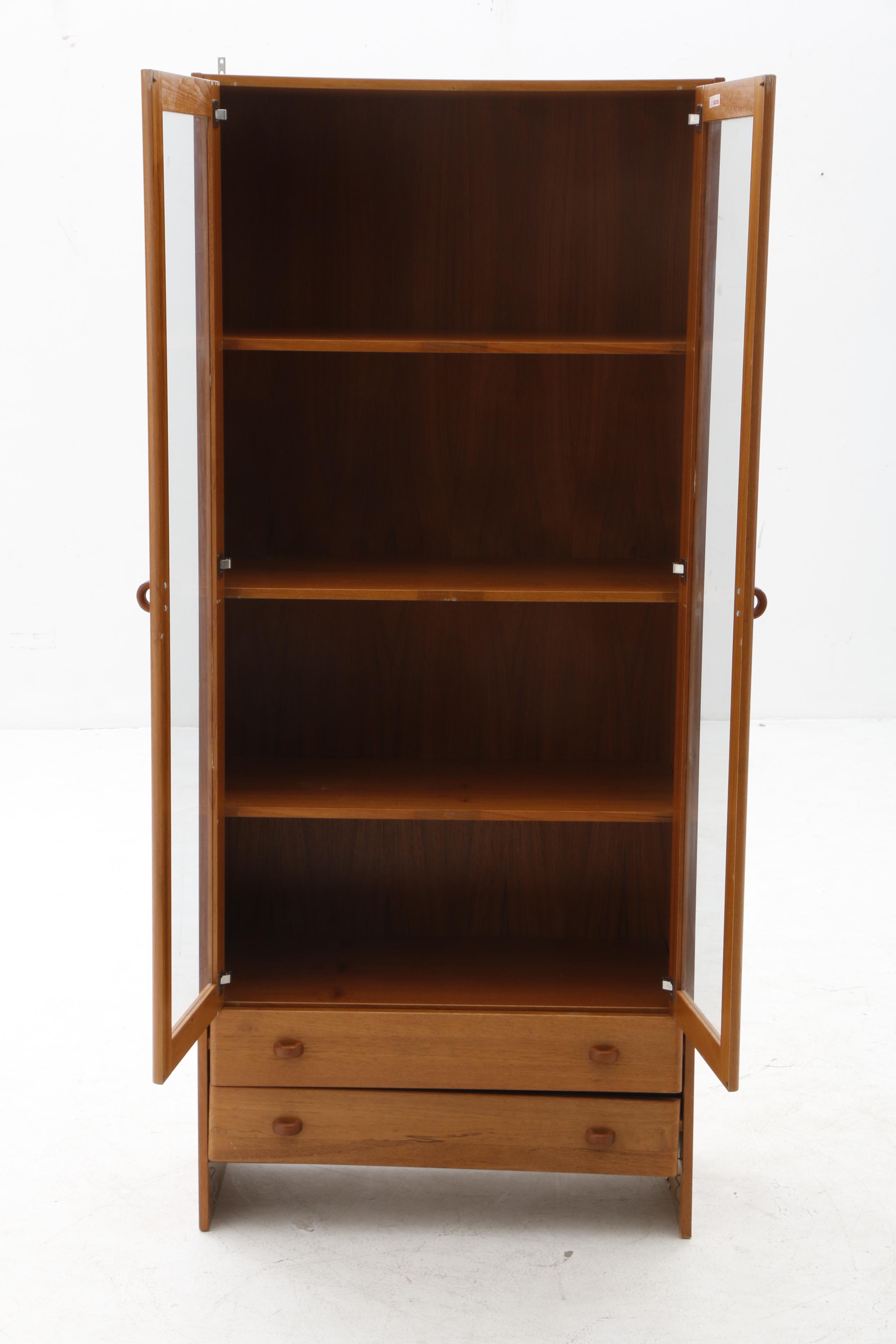 Danish Modern Cabinet Bookcase in Teak by Domino Mobler