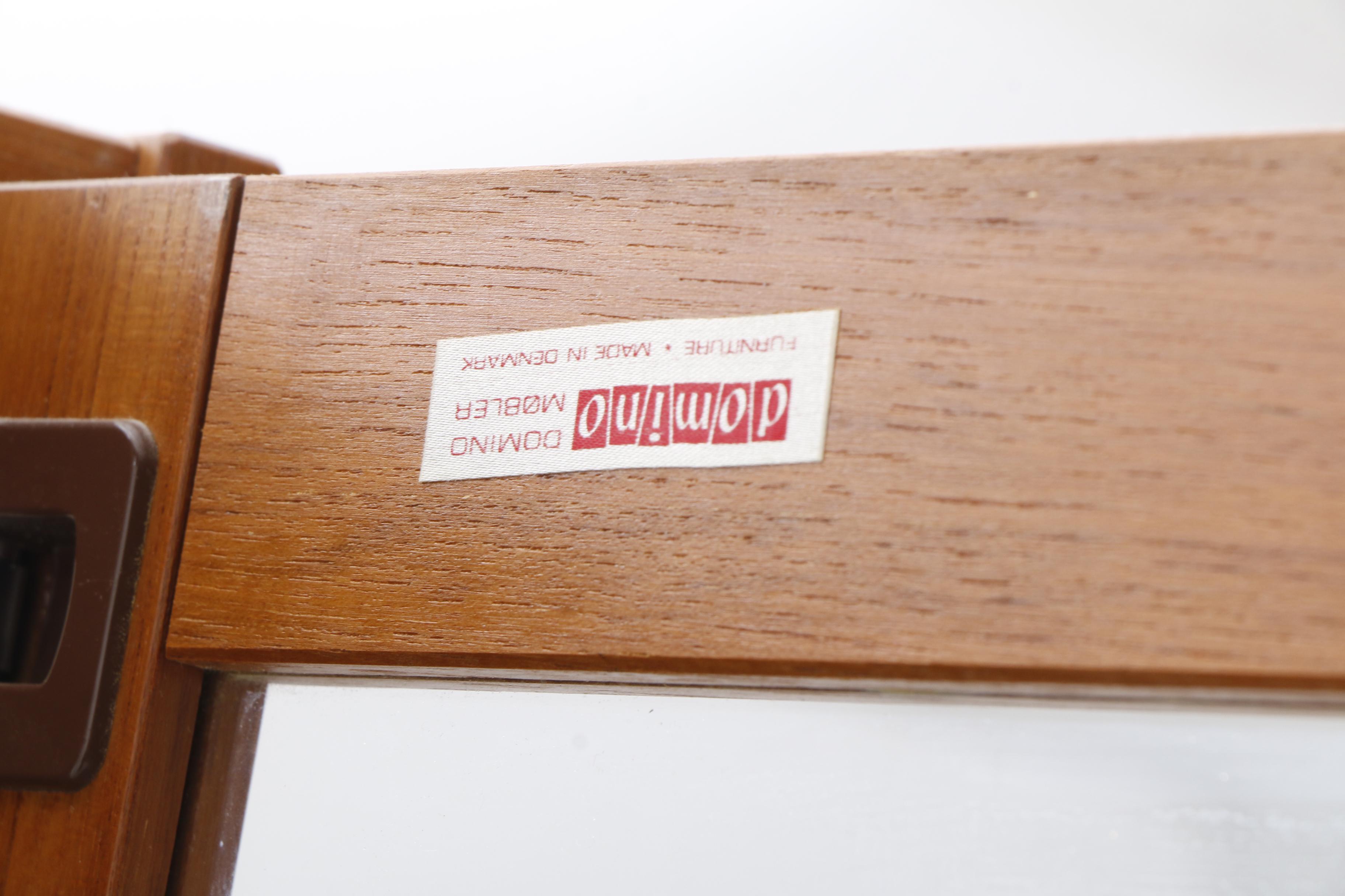 Danish Modern Cabinet Bookcase in Teak by Domino Mobler