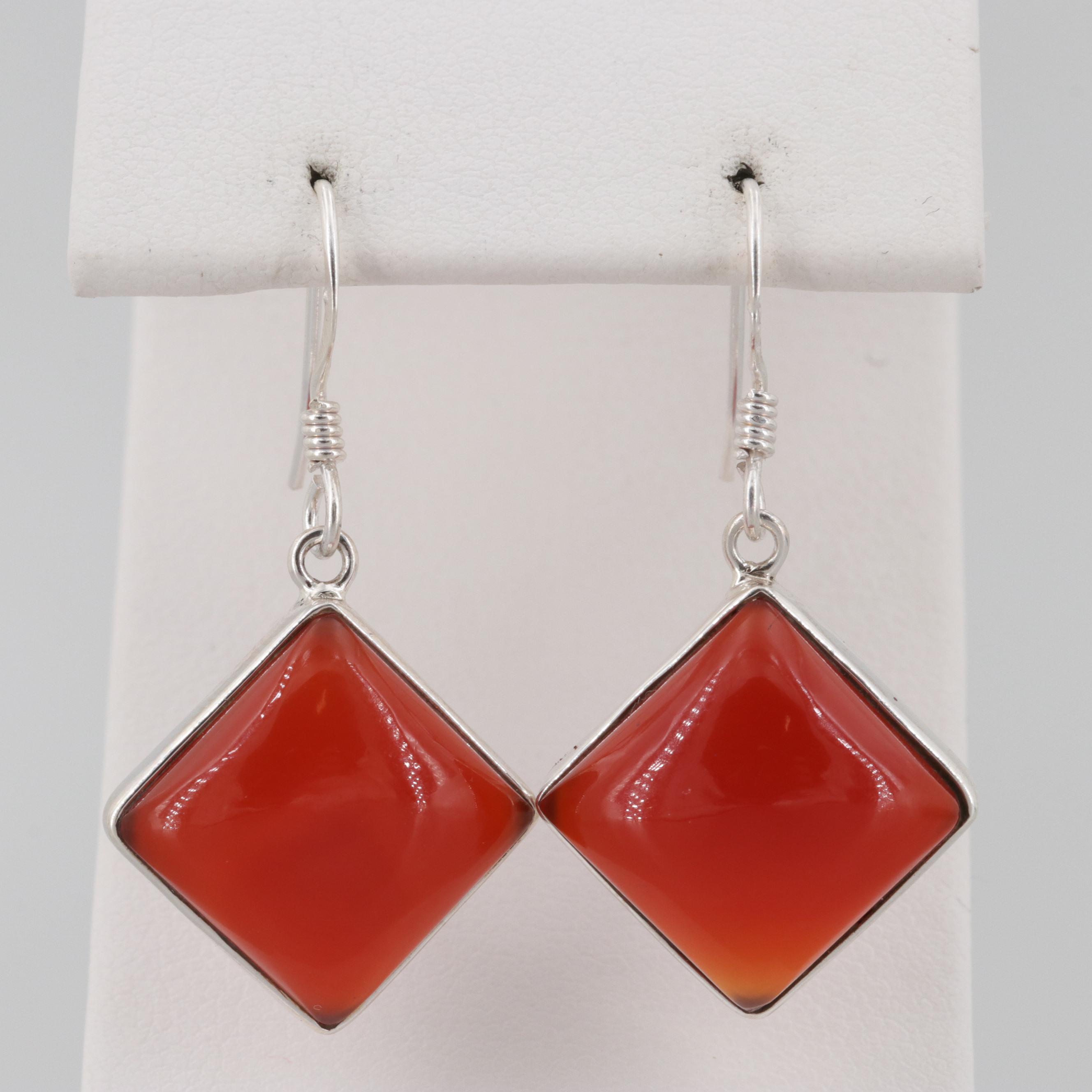 Sterling Silver Carnelian Earrings