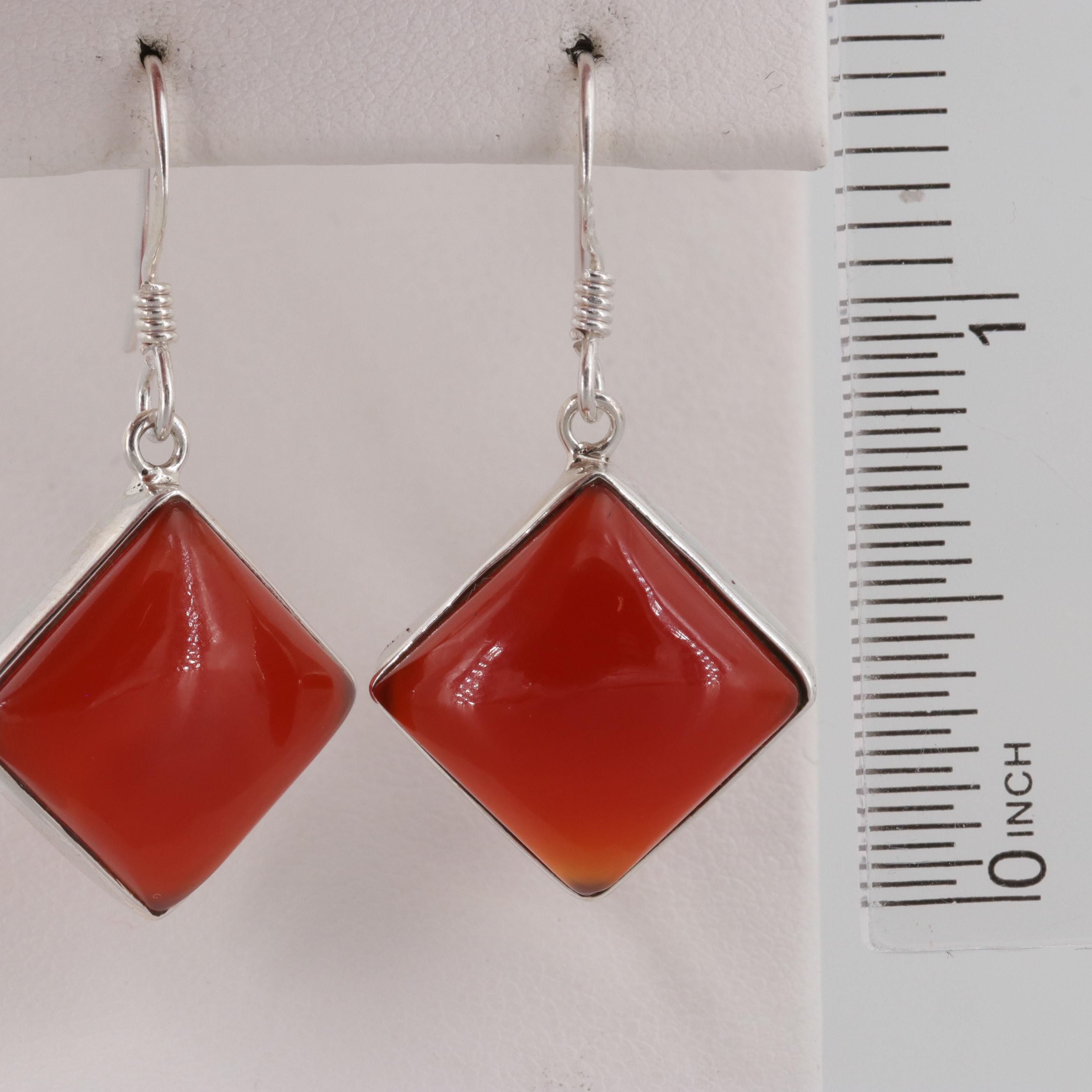 Sterling Silver Carnelian Earrings