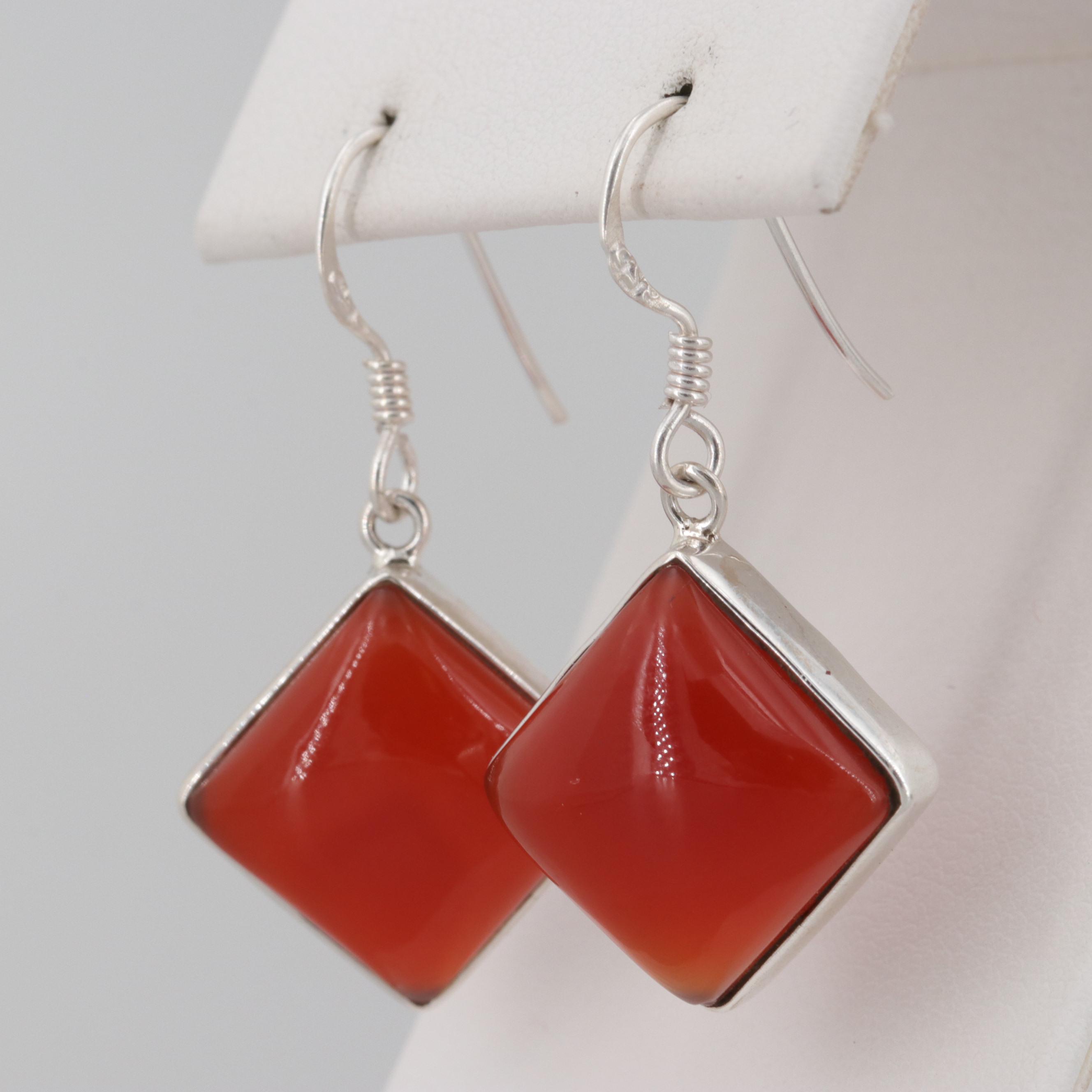 Sterling Silver Carnelian Earrings
