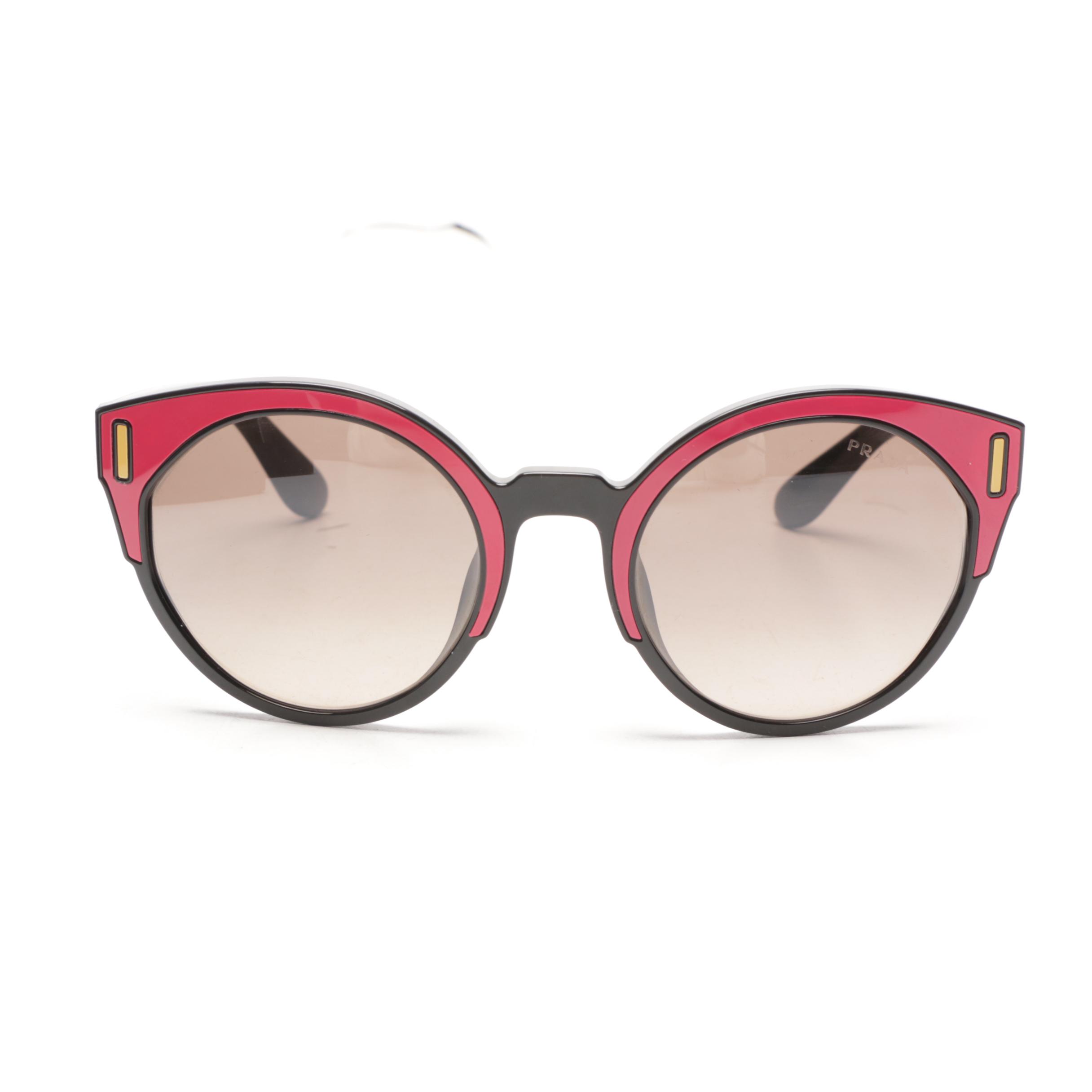 Prada Colorblock Cat Eye Sunglasses with Case