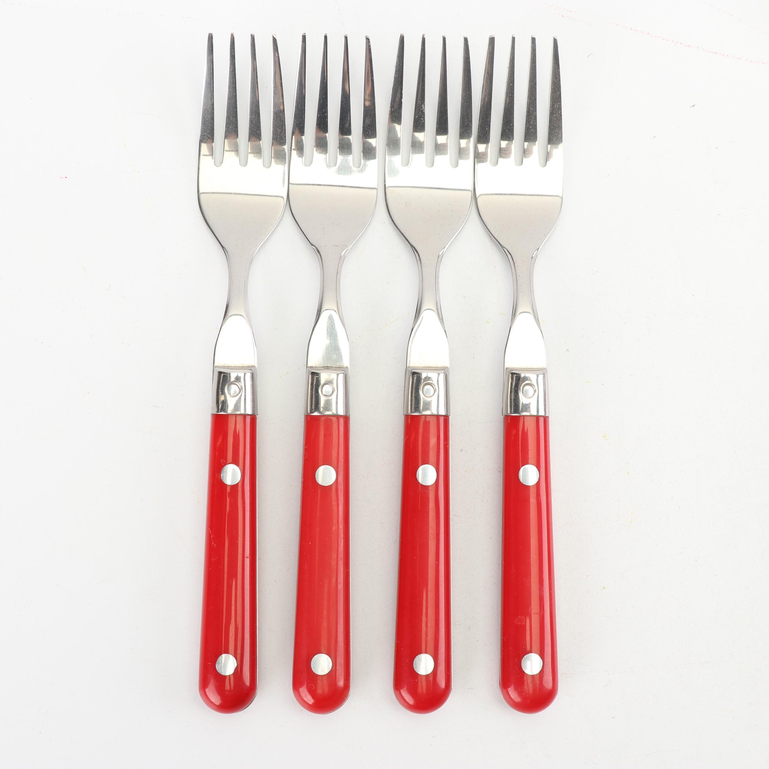 Stainless Steel and Chrome-Plated Flatware Assortment, Late 20th Century