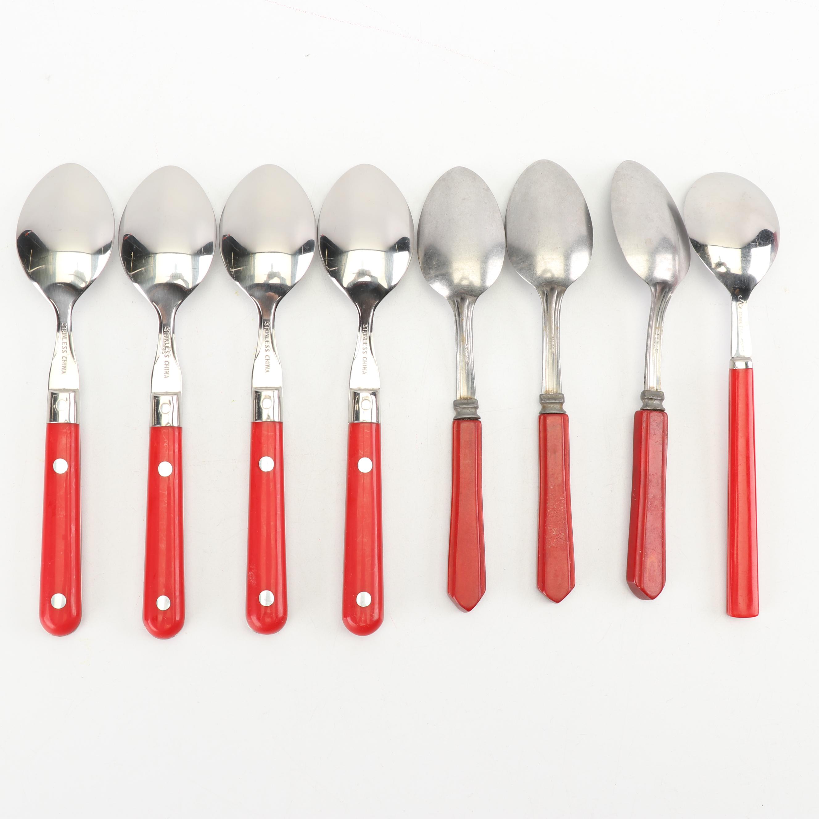 Stainless Steel and Chrome-Plated Flatware Assortment, Late 20th Century
