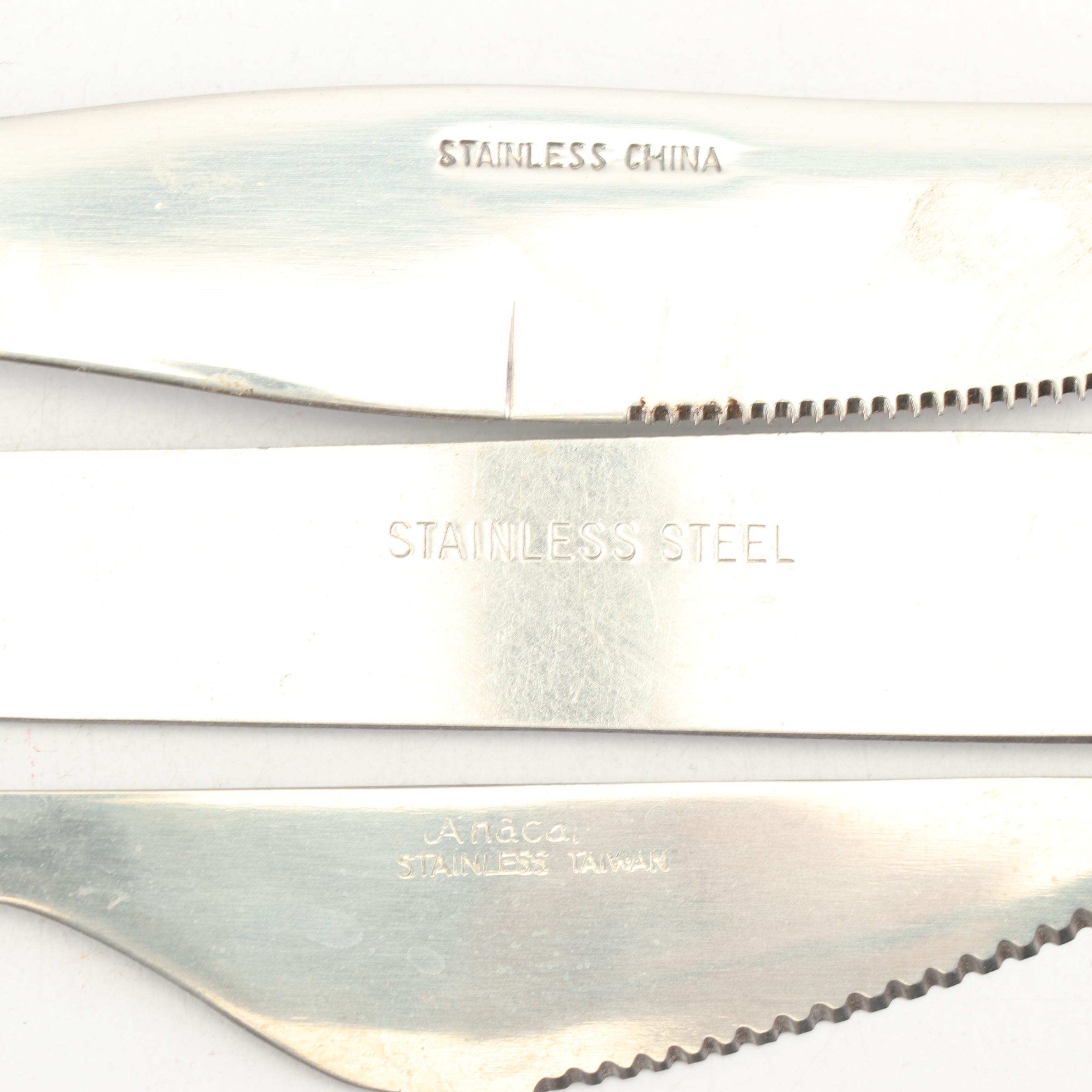 Stainless Steel and Chrome-Plated Flatware Assortment, Late 20th Century