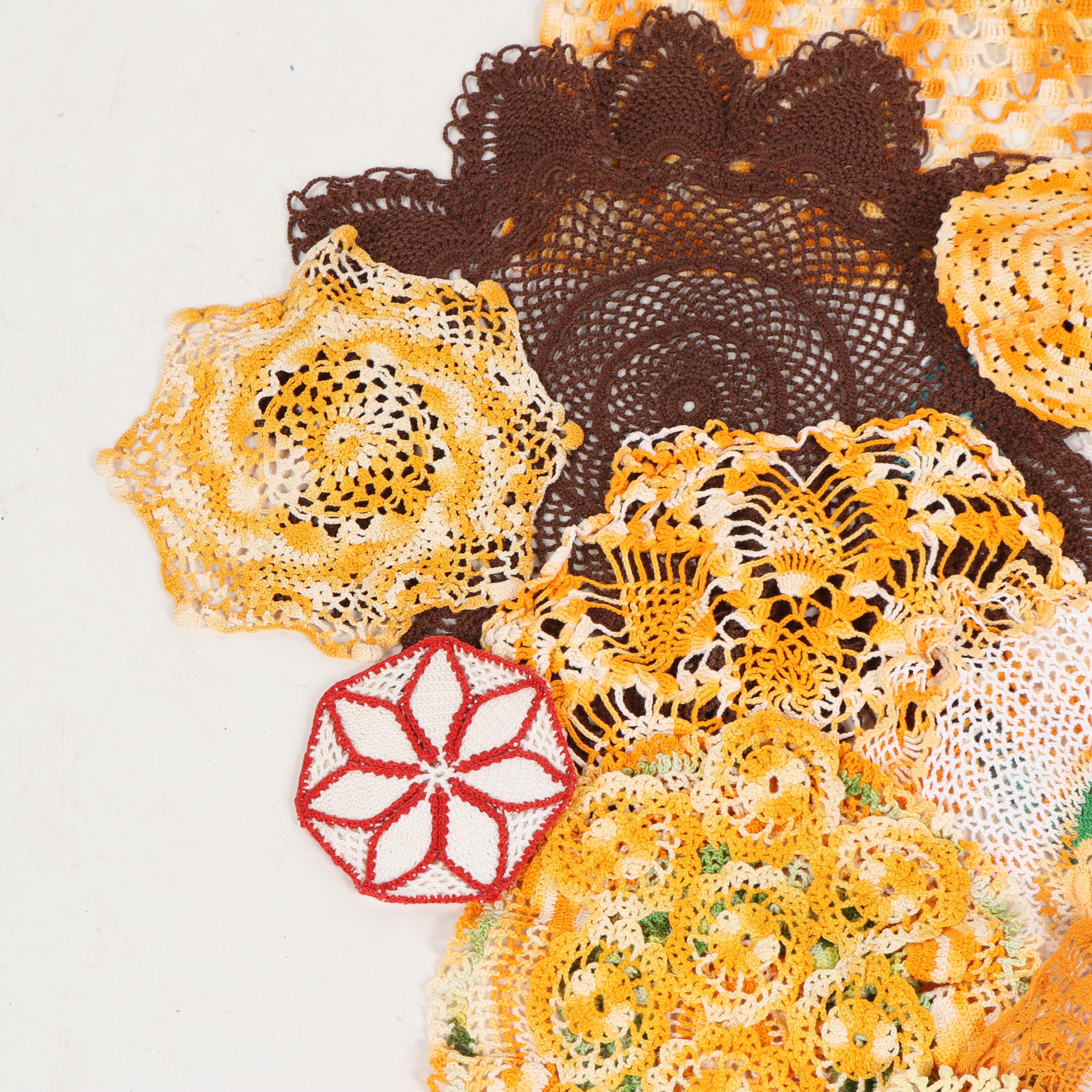 Colorful Hand-Crocheted Doilies