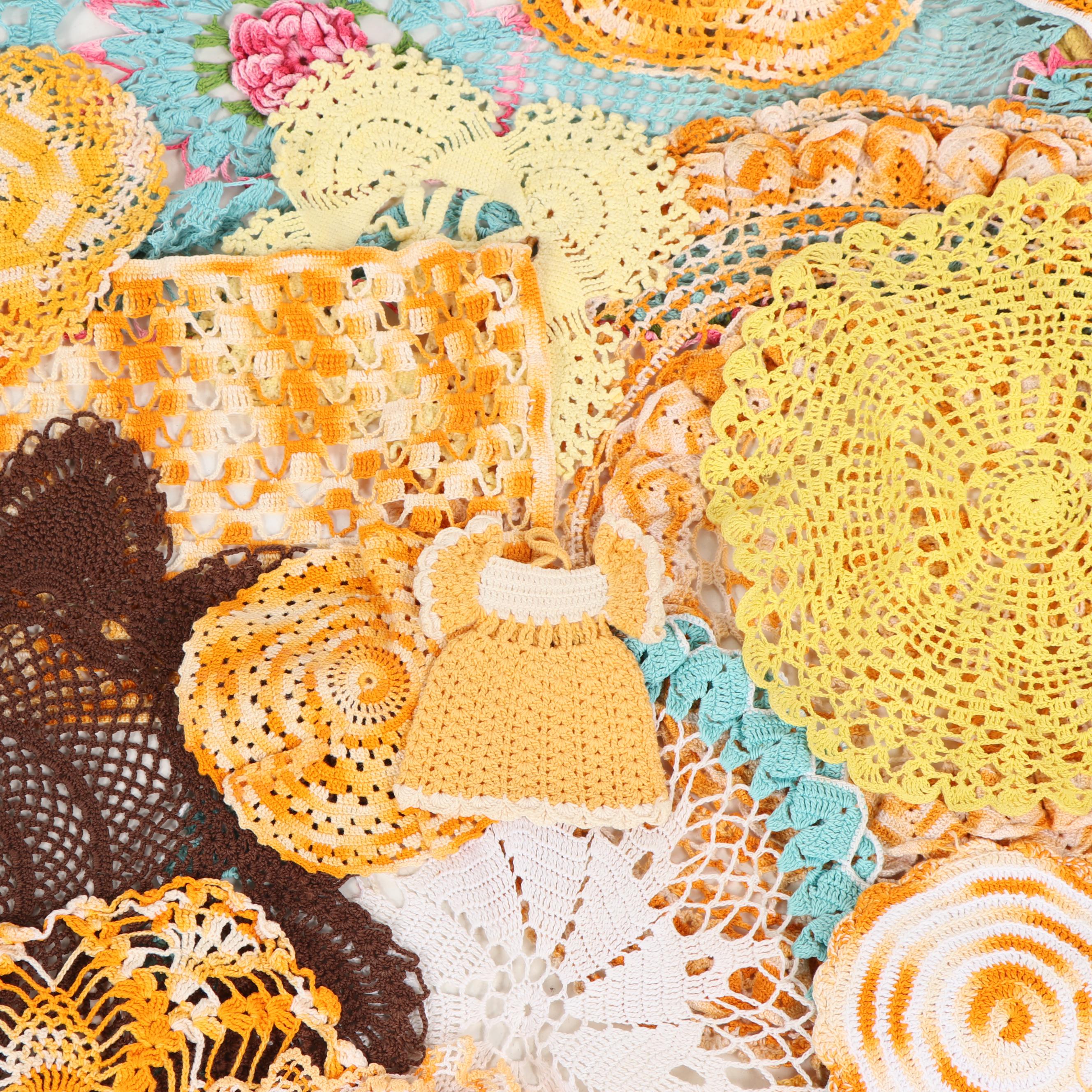 Colorful Hand-Crocheted Doilies