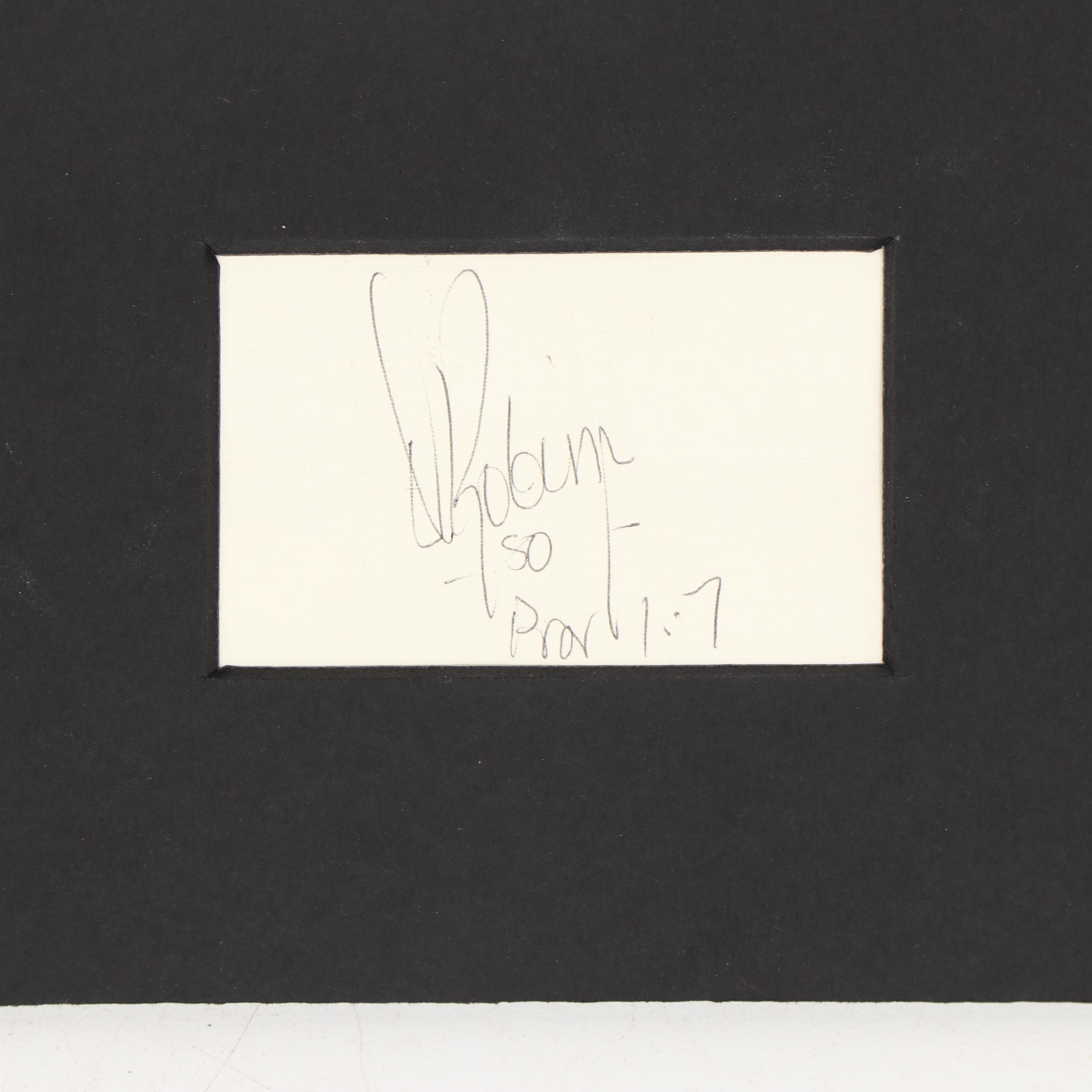 David Robinson Autographed Business Card with Photo - JSA COA