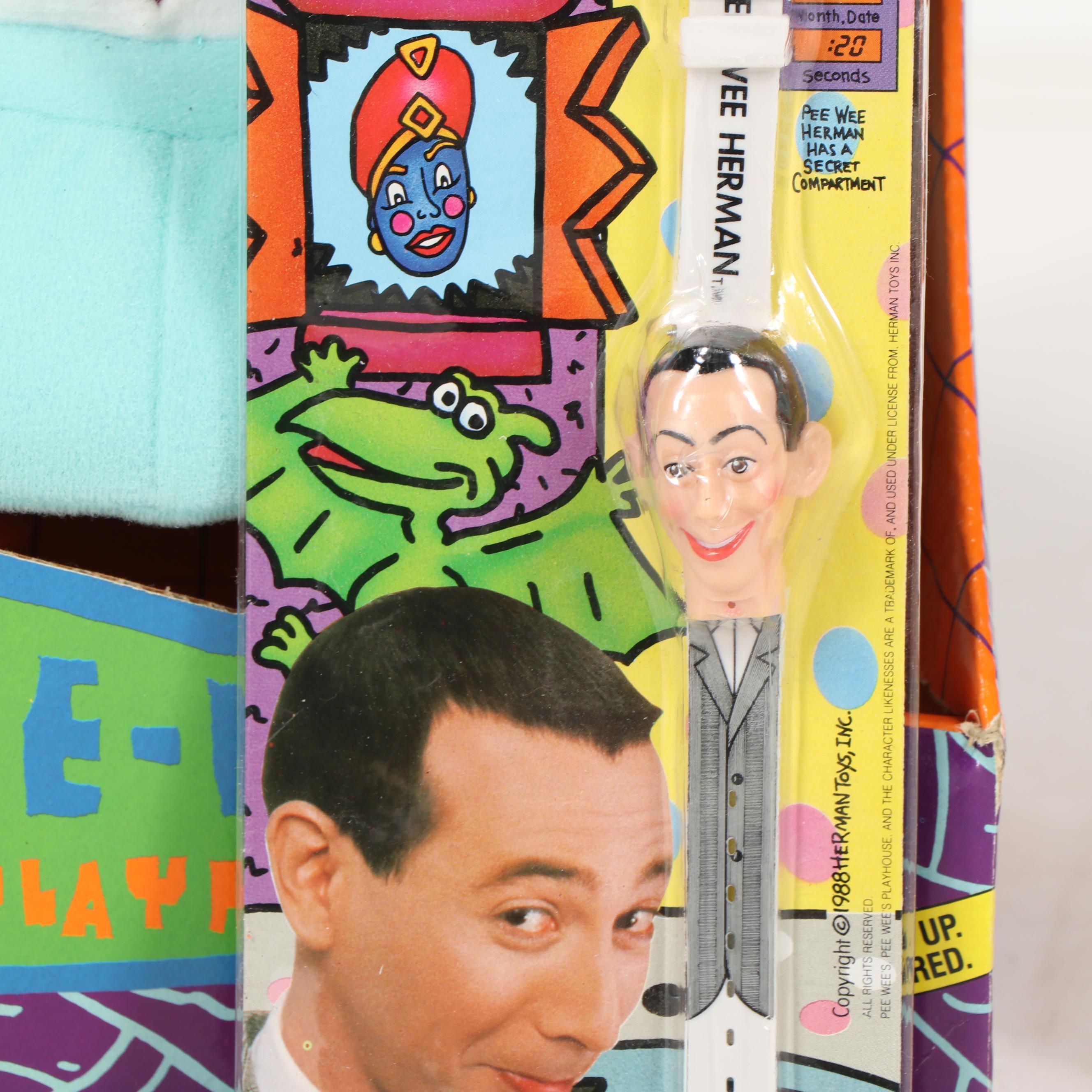 Matchbox "Pee-Wee's Playhouse" Talking Plush Toys and Figural Watch