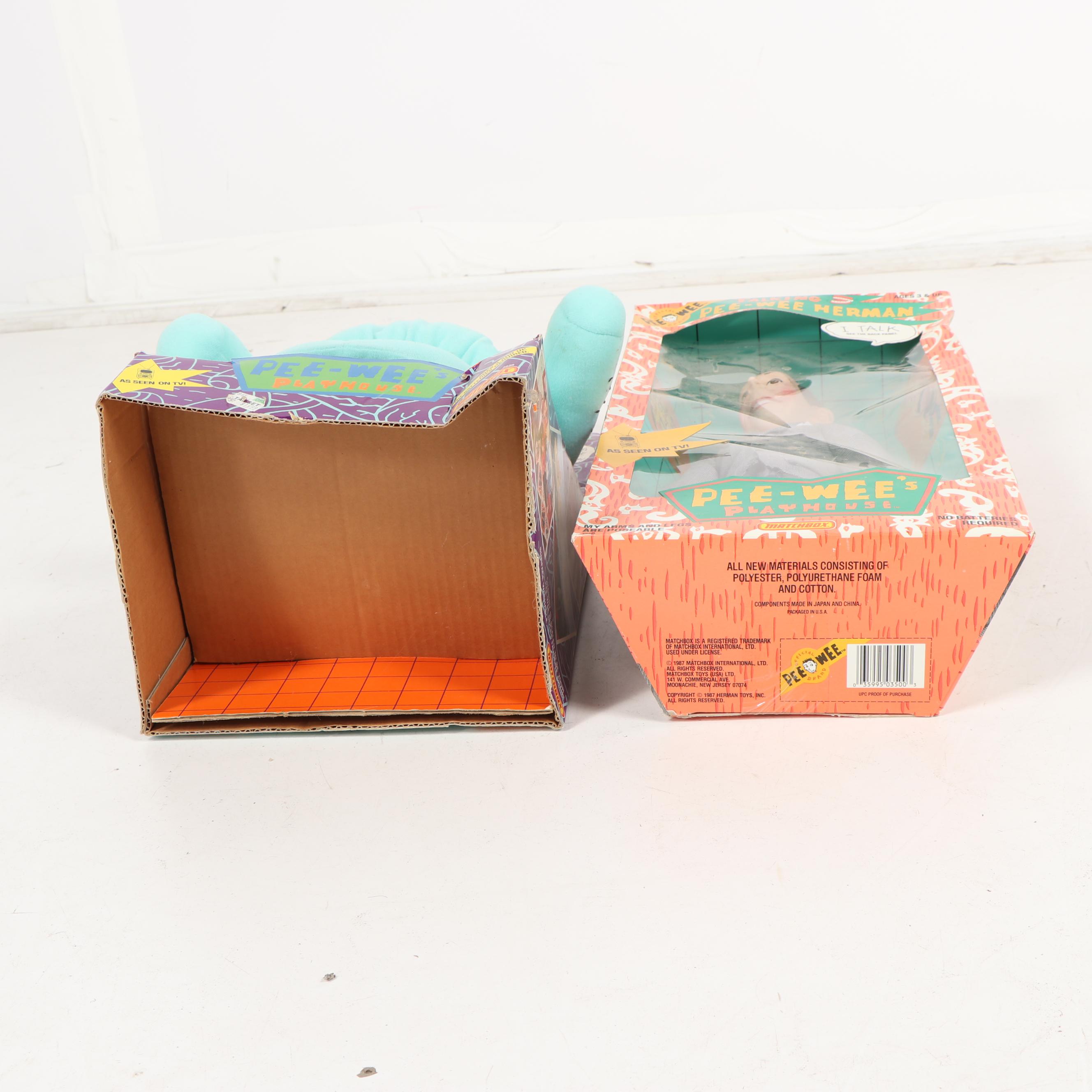 Matchbox "Pee-Wee's Playhouse" Talking Plush Toys and Figural Watch