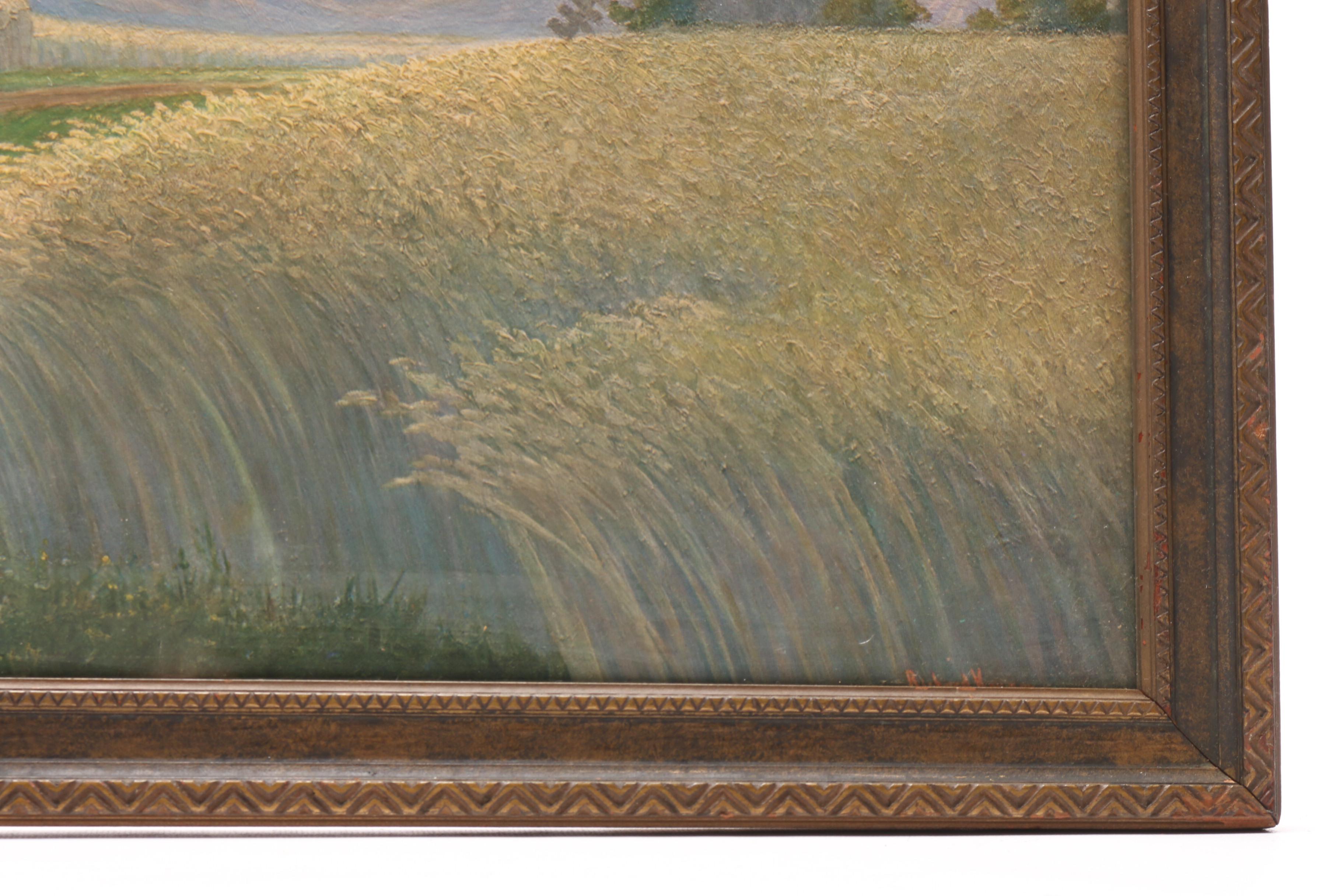 Offset Lithograph after Richard Kruger of Jesus on the Cross in Pastoral Landsca