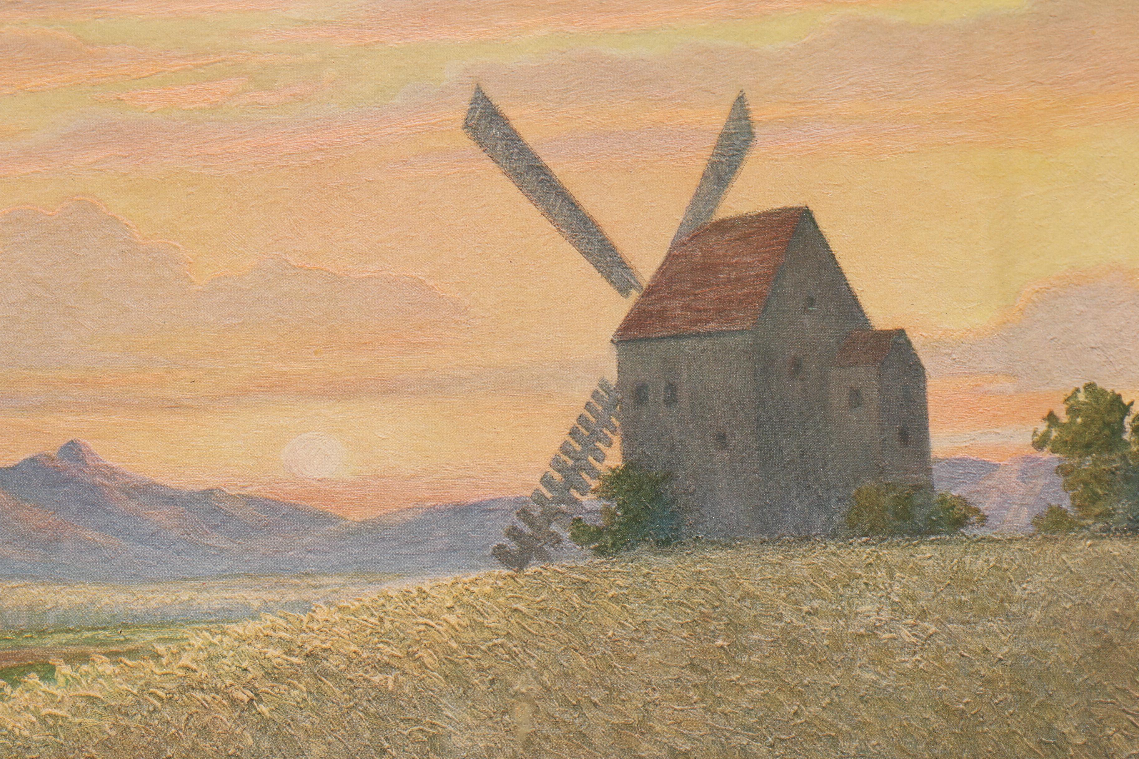 Offset Lithograph after Richard Kruger of Jesus on the Cross in Pastoral Landsca