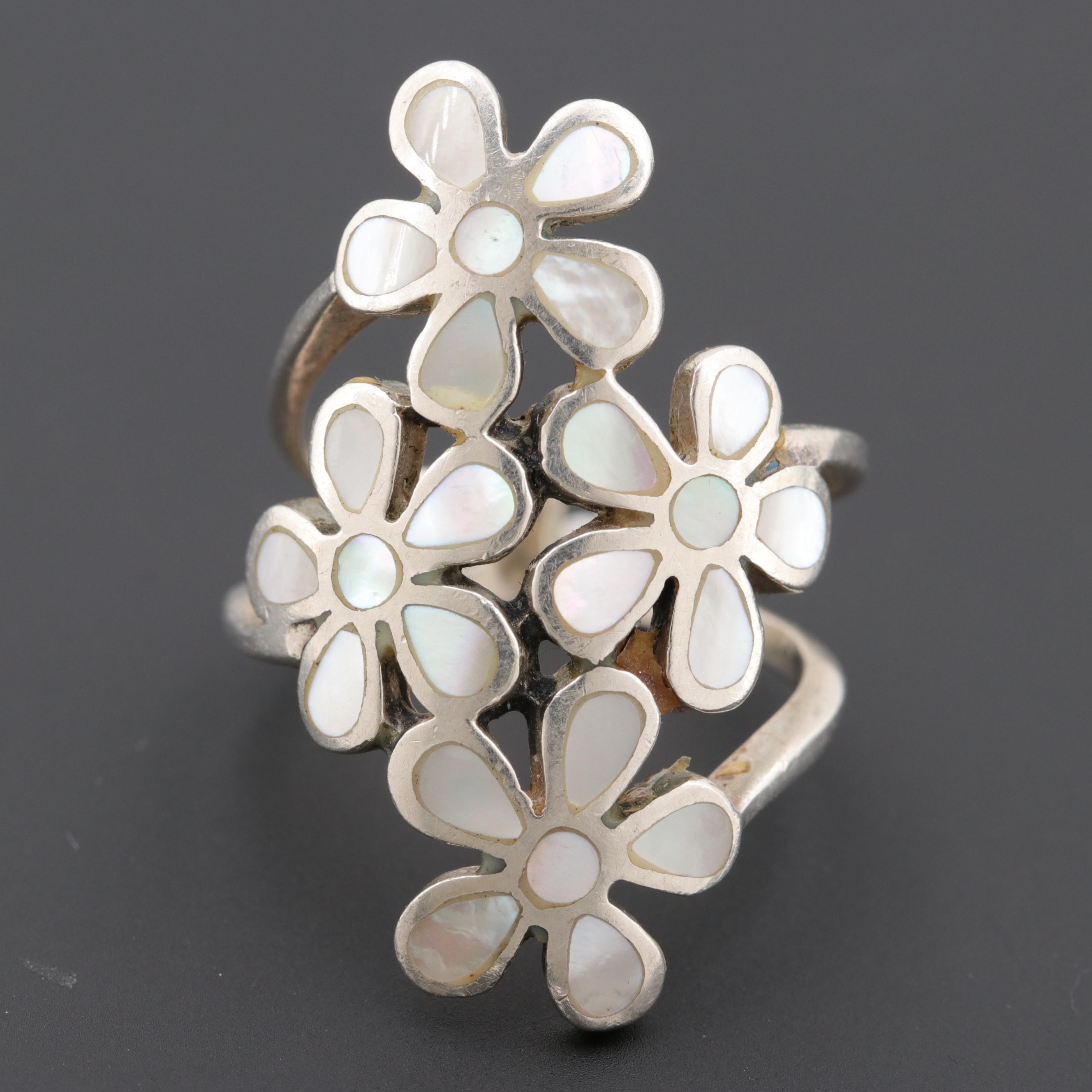 Sterling Silver Mother of Pearl Ring