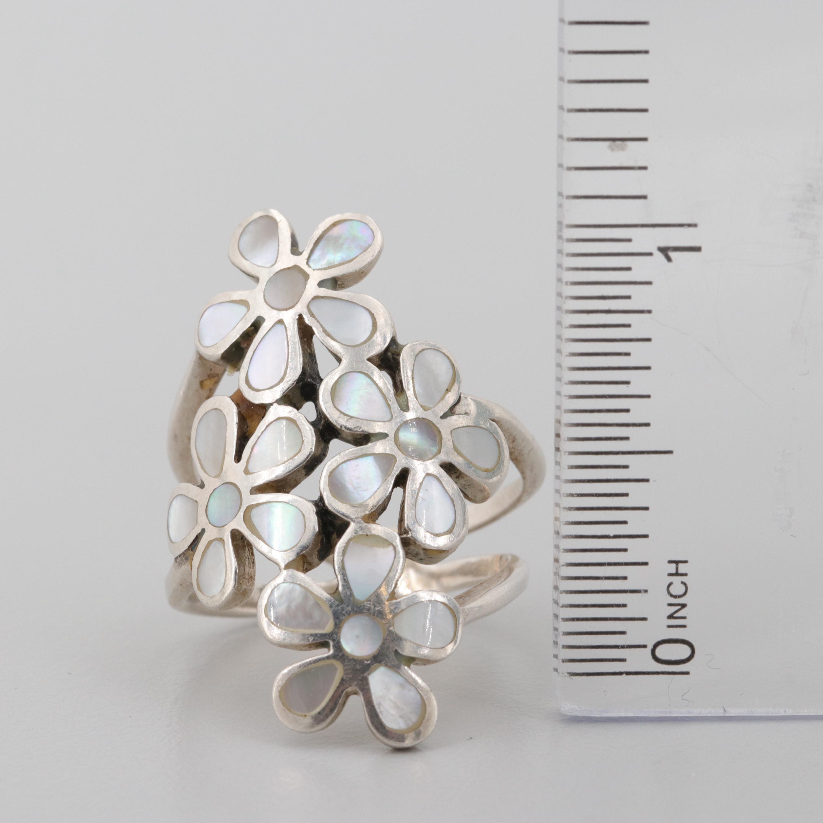 Sterling Silver Mother of Pearl Ring