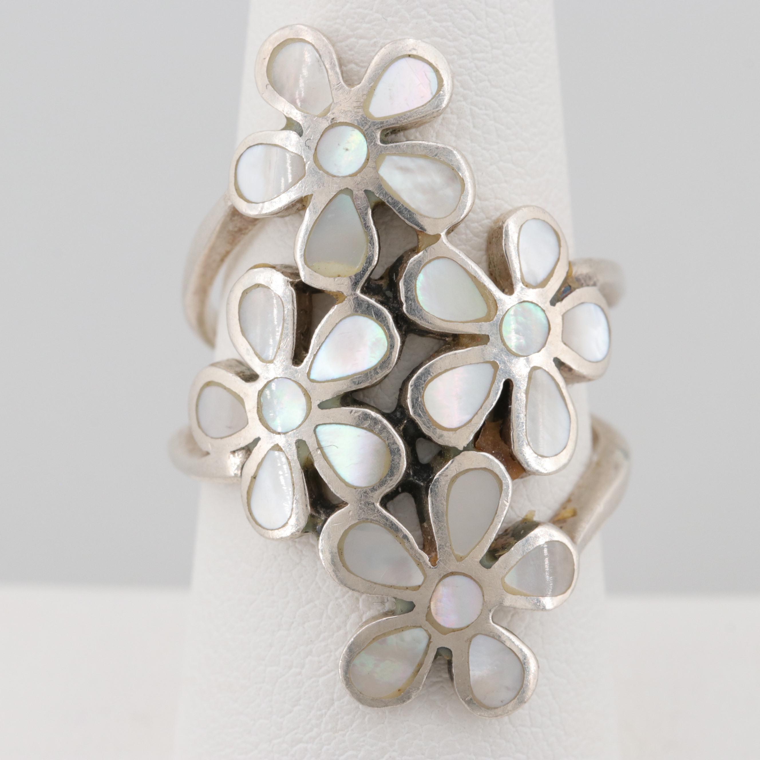 Sterling Silver Mother of Pearl Ring