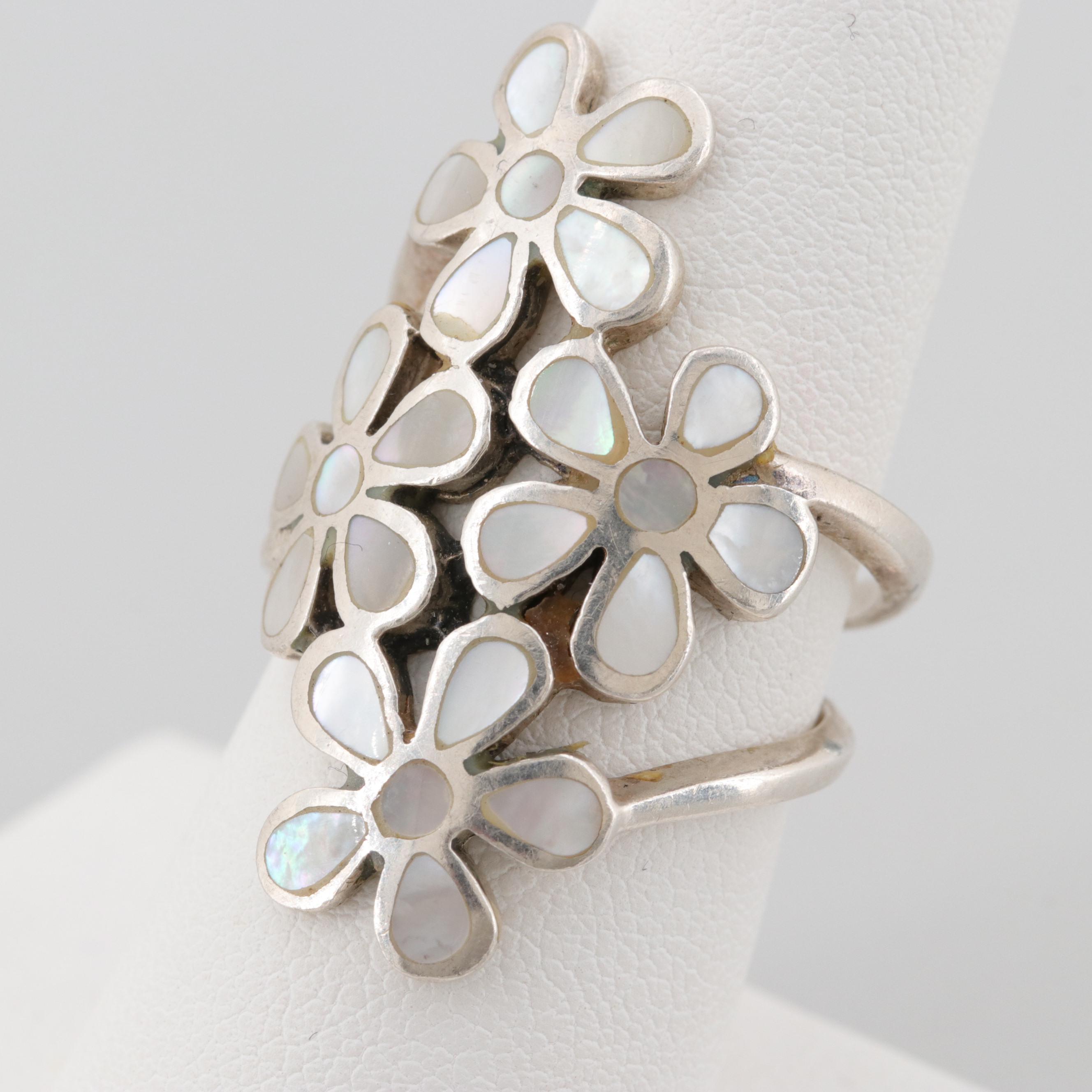 Sterling Silver Mother of Pearl Ring