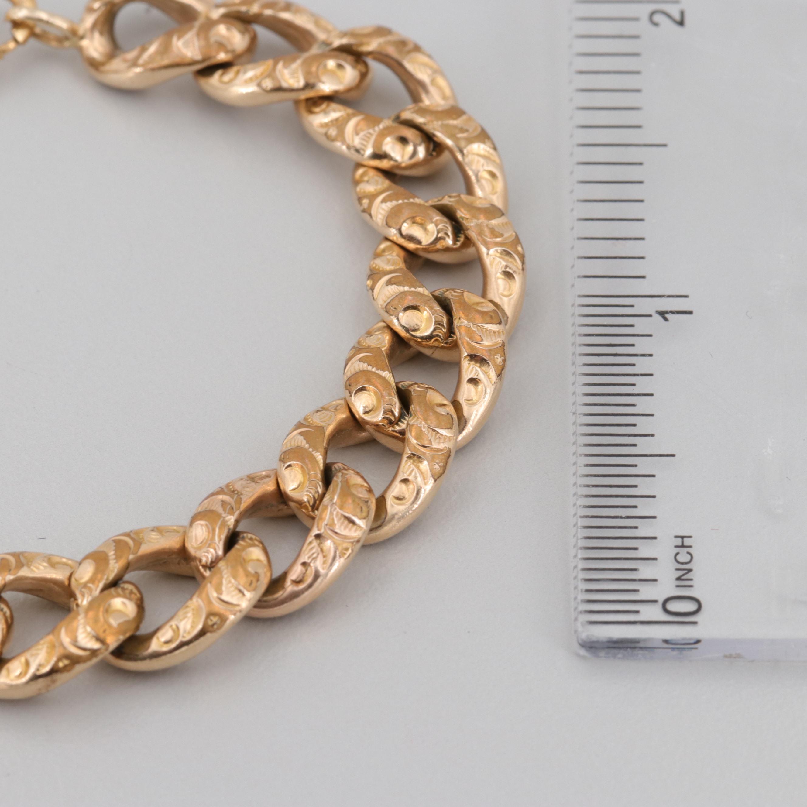 Vintage Gold Tone Curb Chain Bracelet