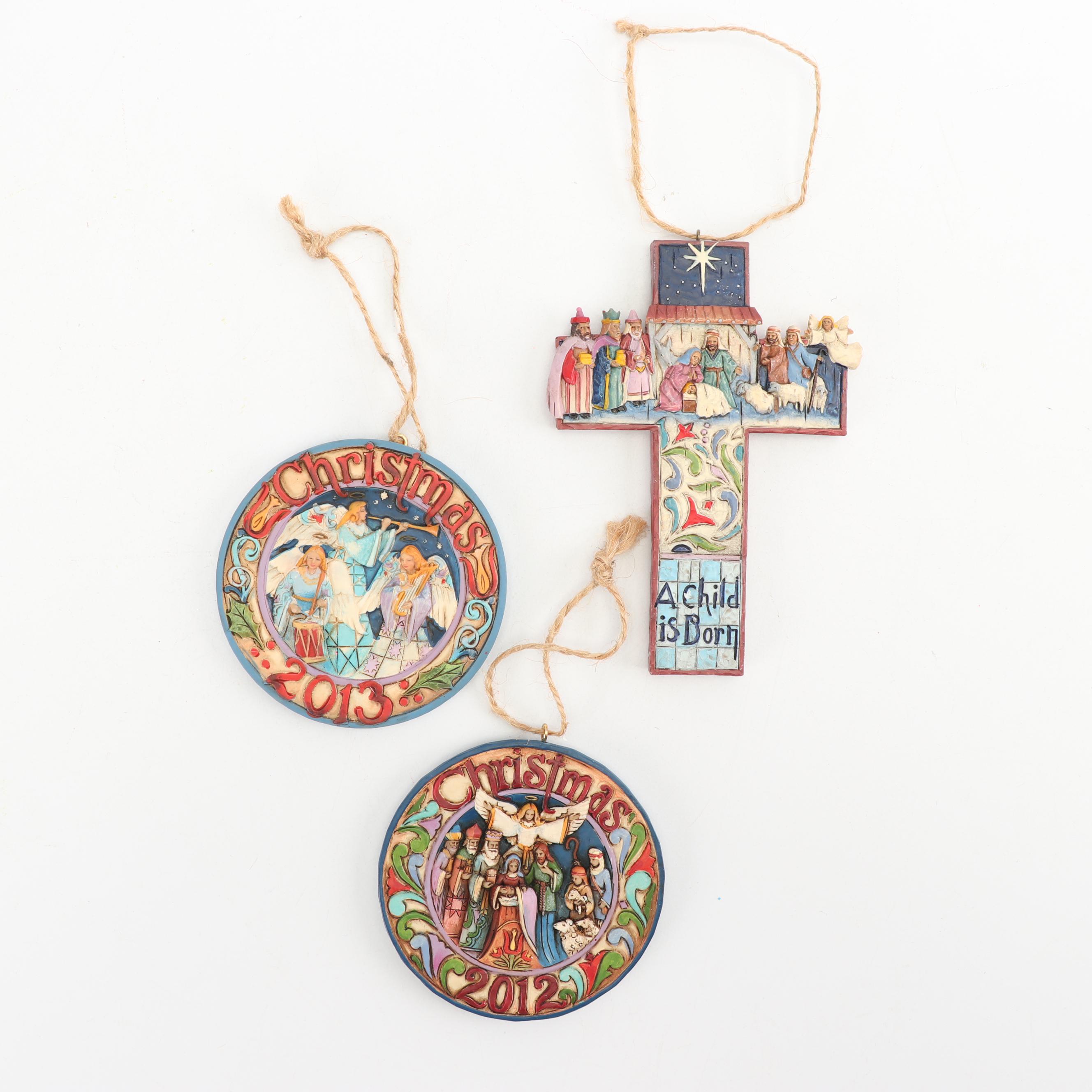 Christmas Ornaments including Jim Shore, Hallmark, and Goebel, Late 20th Century