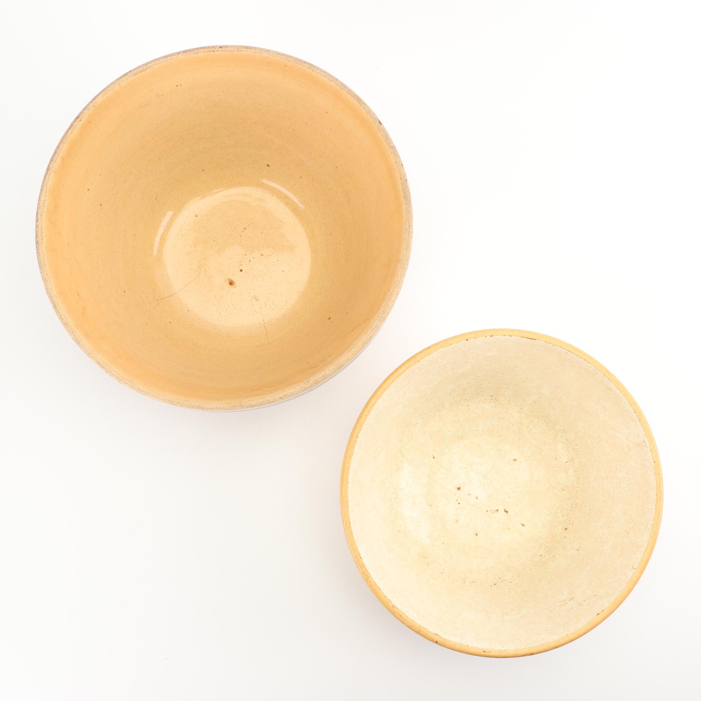 English and American Yellow Ware Mixing Bowls, Early 20th Century
