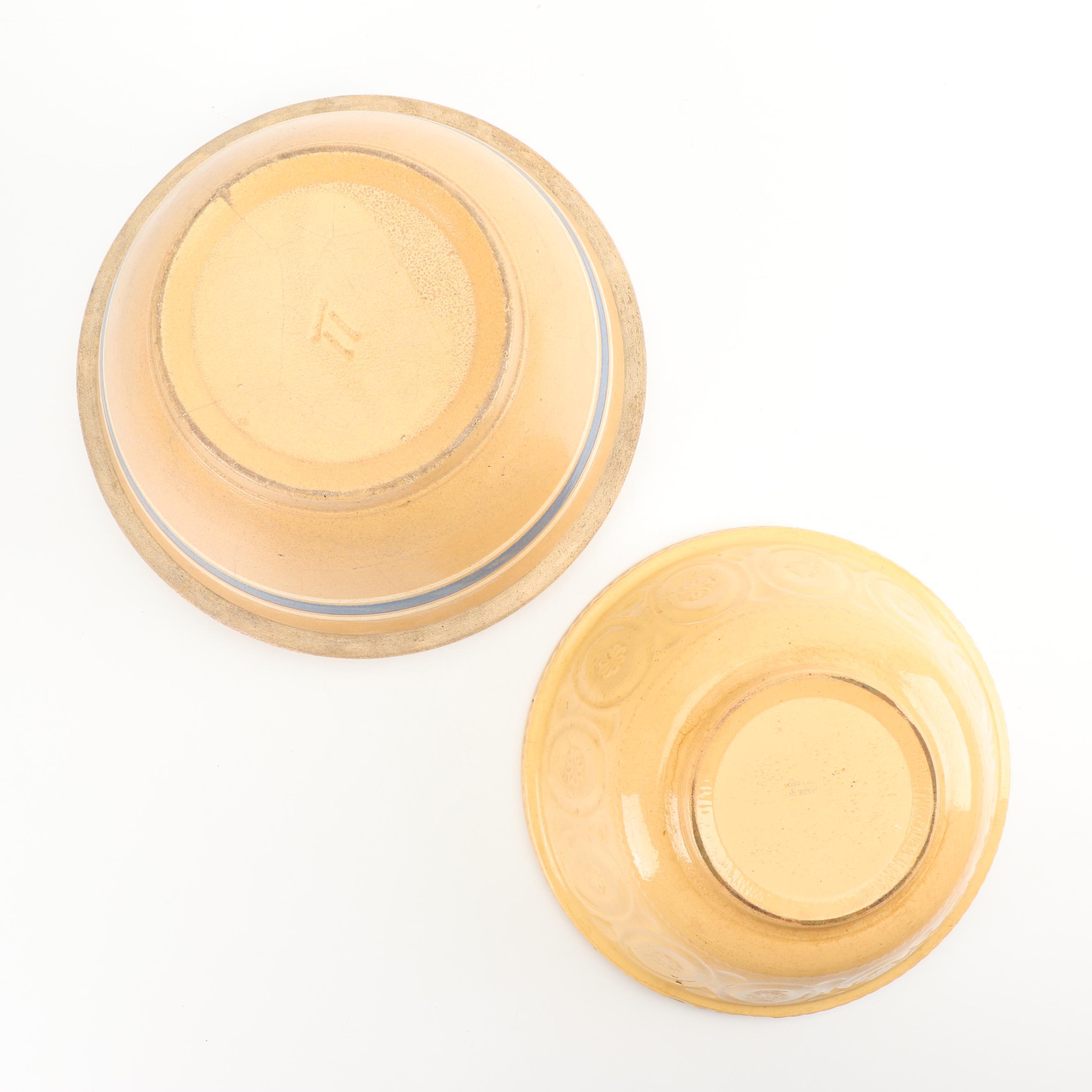 English and American Yellow Ware Mixing Bowls, Early 20th Century