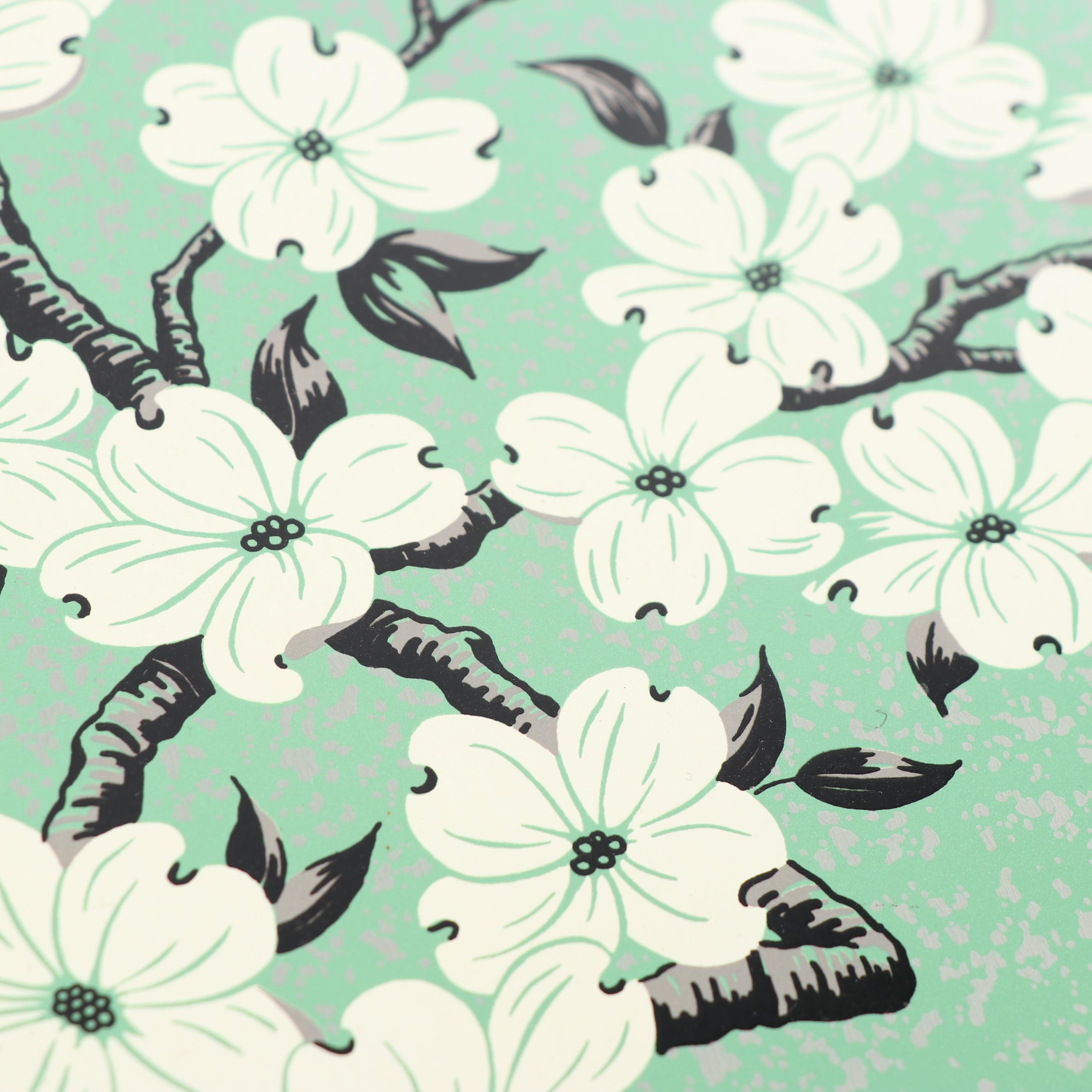 Vintage Floral and Figural Motif Metal Serving Trays