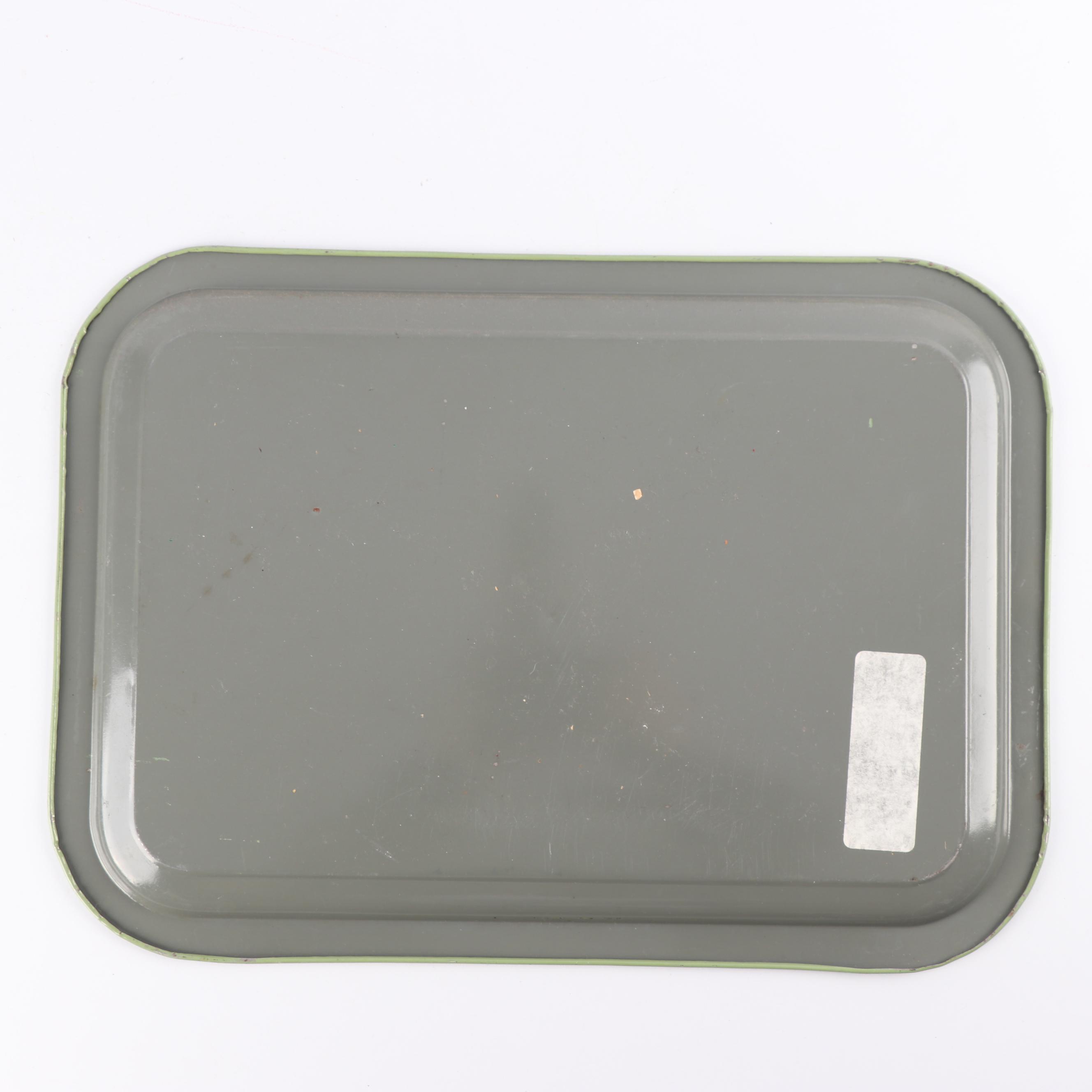 Vintage Floral and Figural Motif Metal Serving Trays