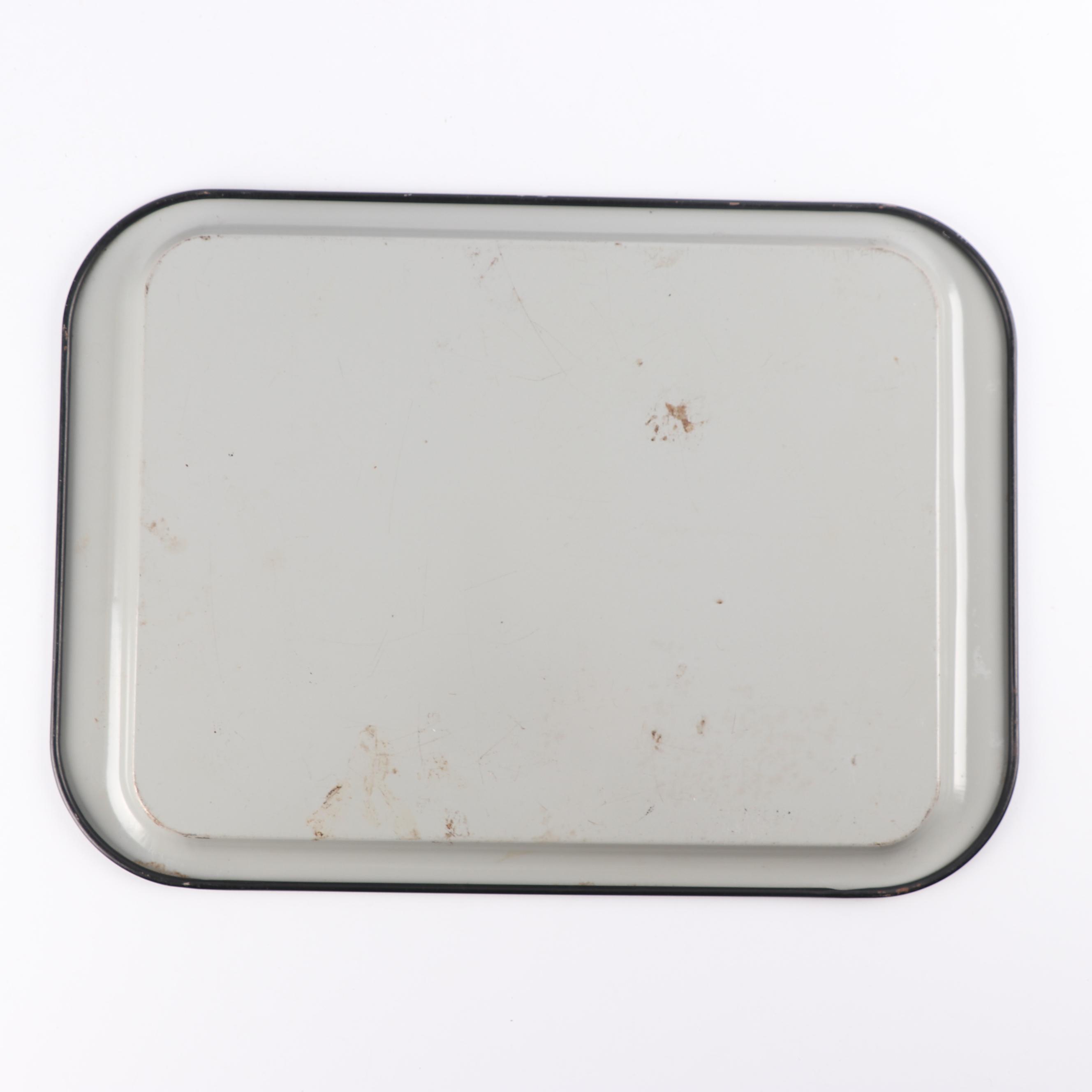 Vintage Floral and Figural Motif Metal Serving Trays