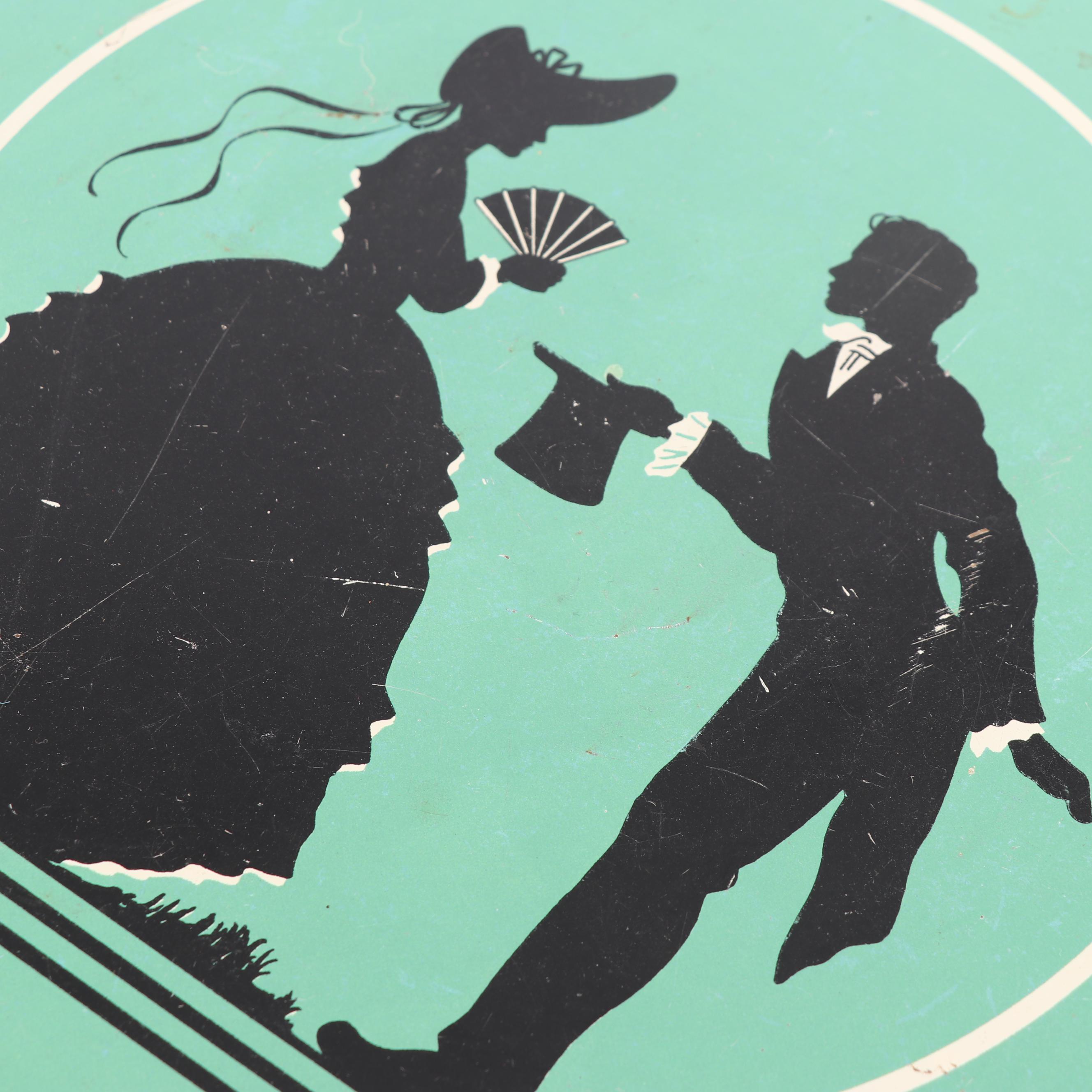 Vintage Floral and Figural Motif Metal Serving Trays