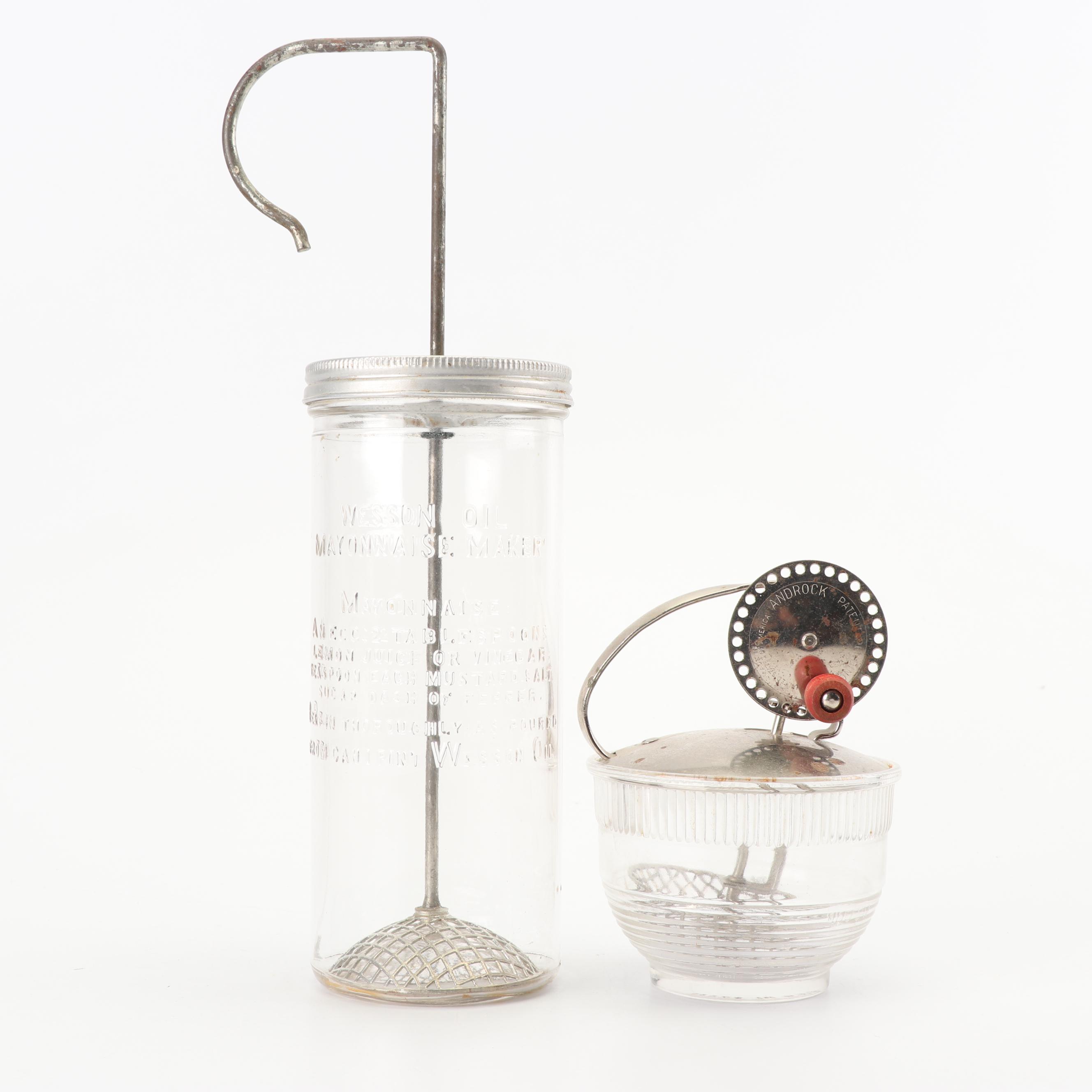 Glasco and Androck Glass Kitchen Gadgets, Mid-20th Century