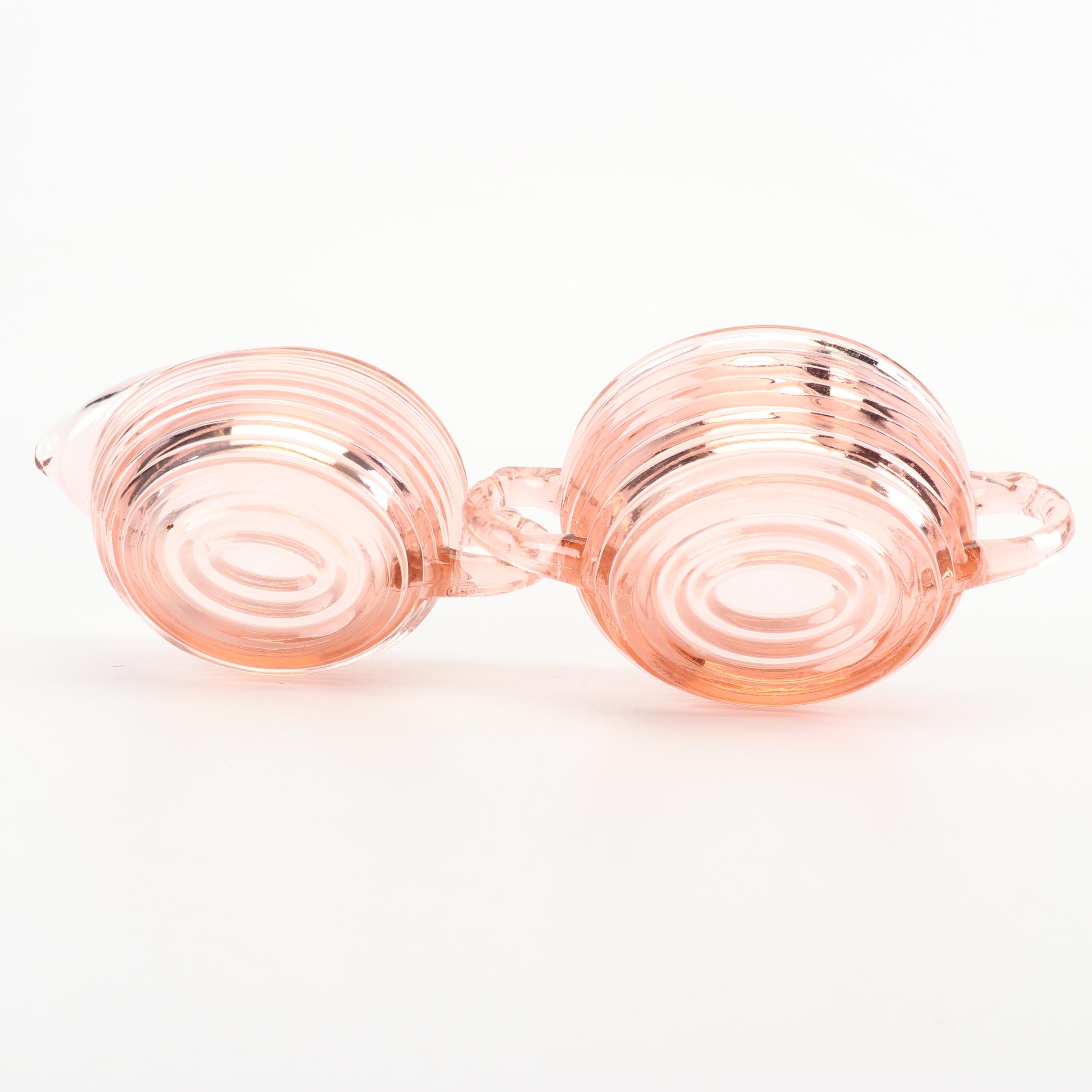 Depression Glass Sugar and Creamer Sets Including Queen Mary, Early 20th Century