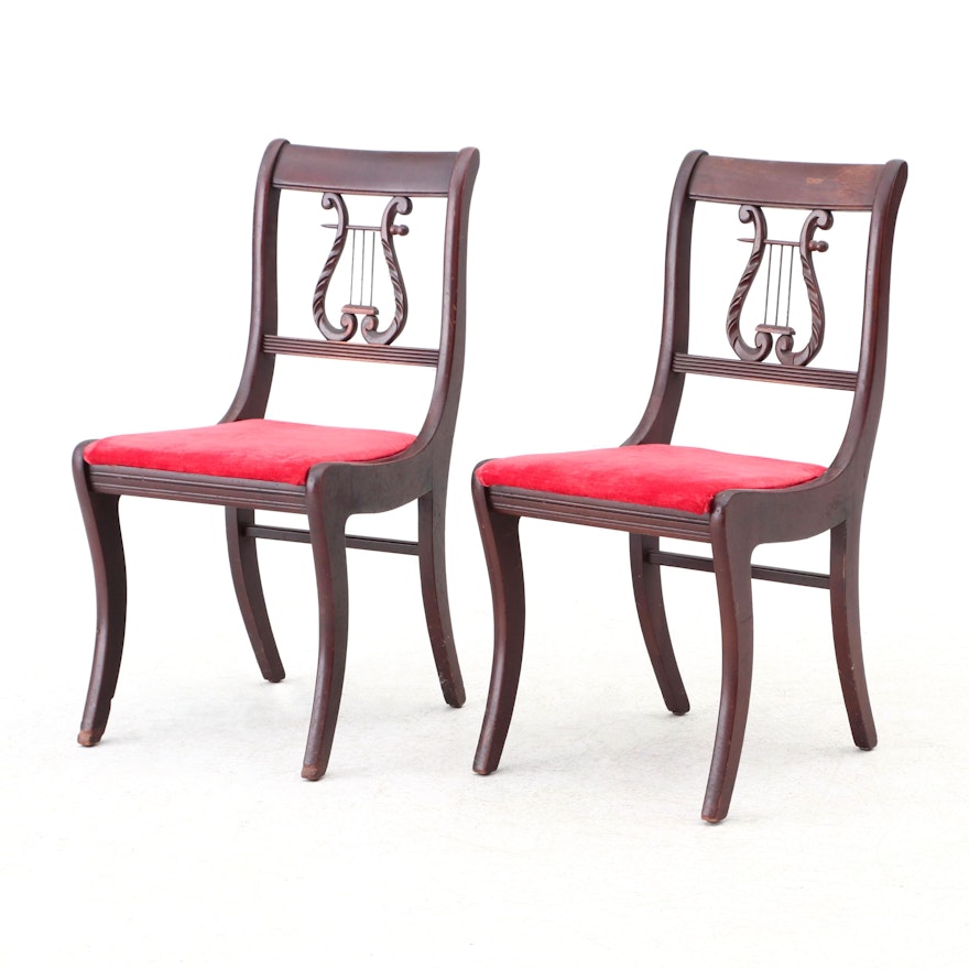Federal Style Lyre Back Mahogany Side Chairs