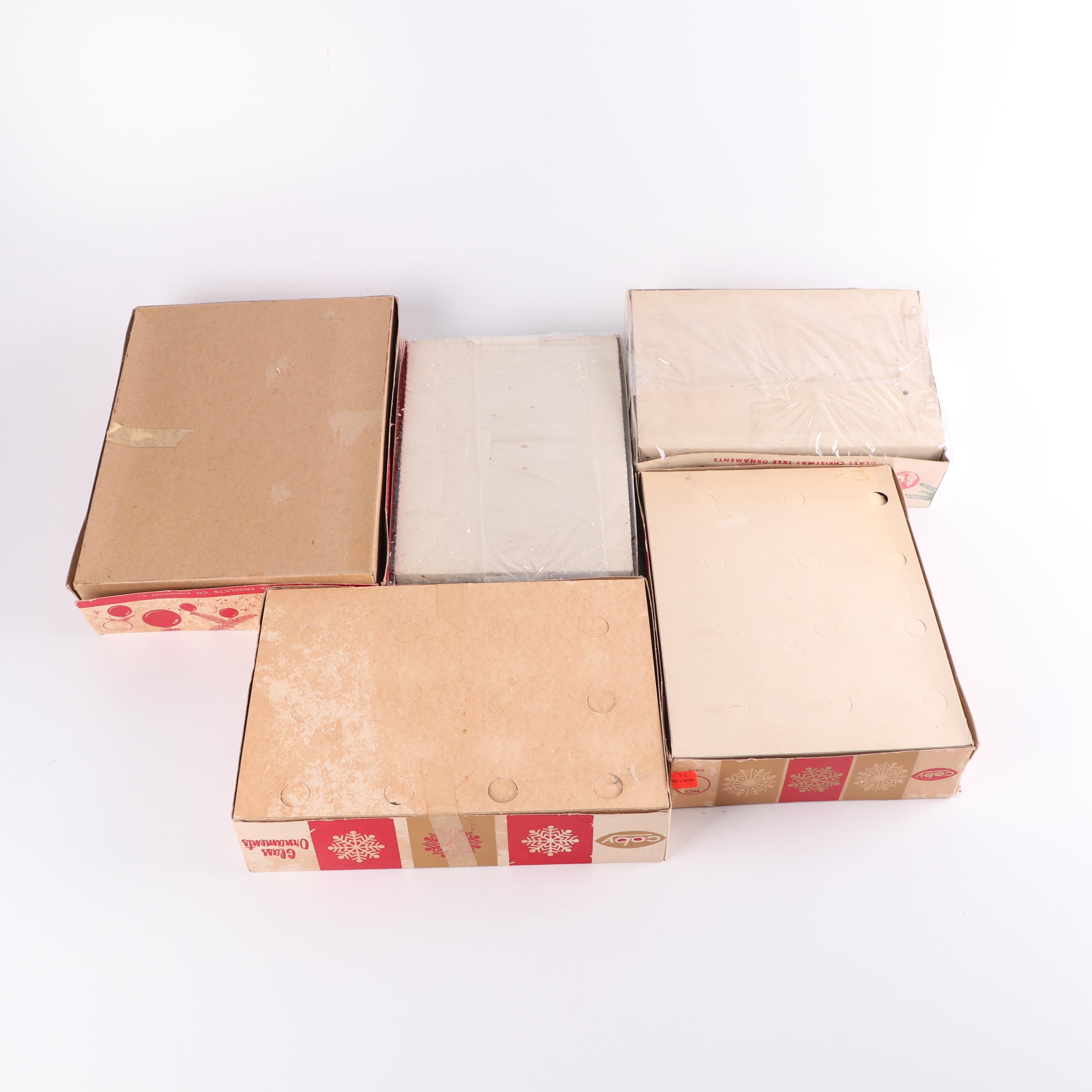 Glass Christmas Ornaments including Coby and Shiny Brite, Mid-20th Century