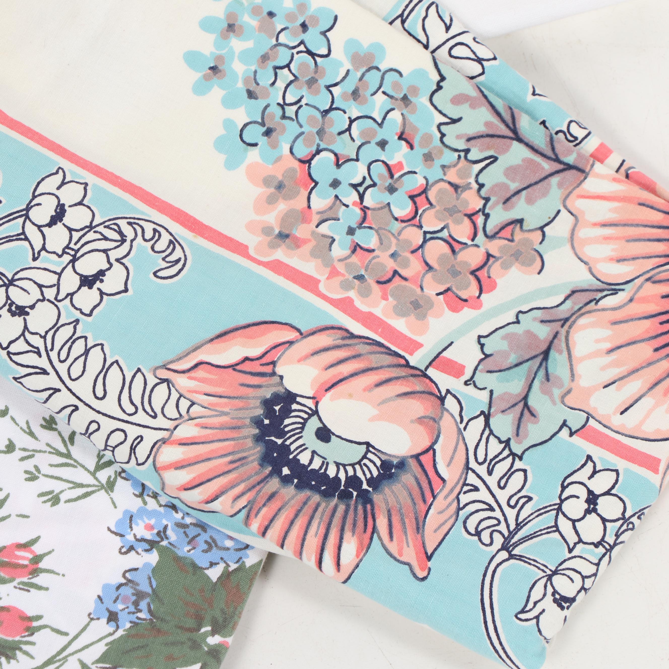 Floral Print Table Linens, Mid-Century