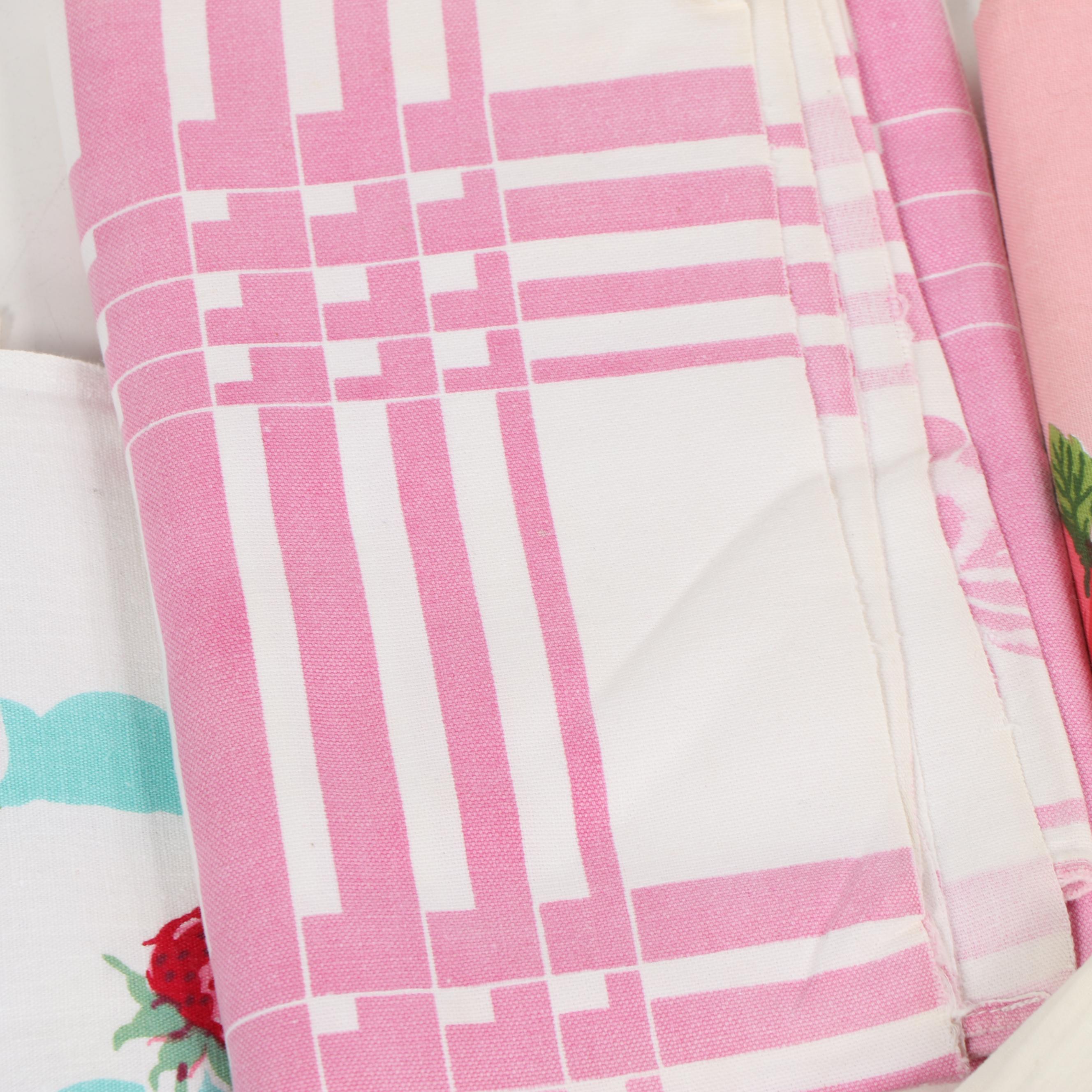 Floral Print Table Linens, Mid-Century