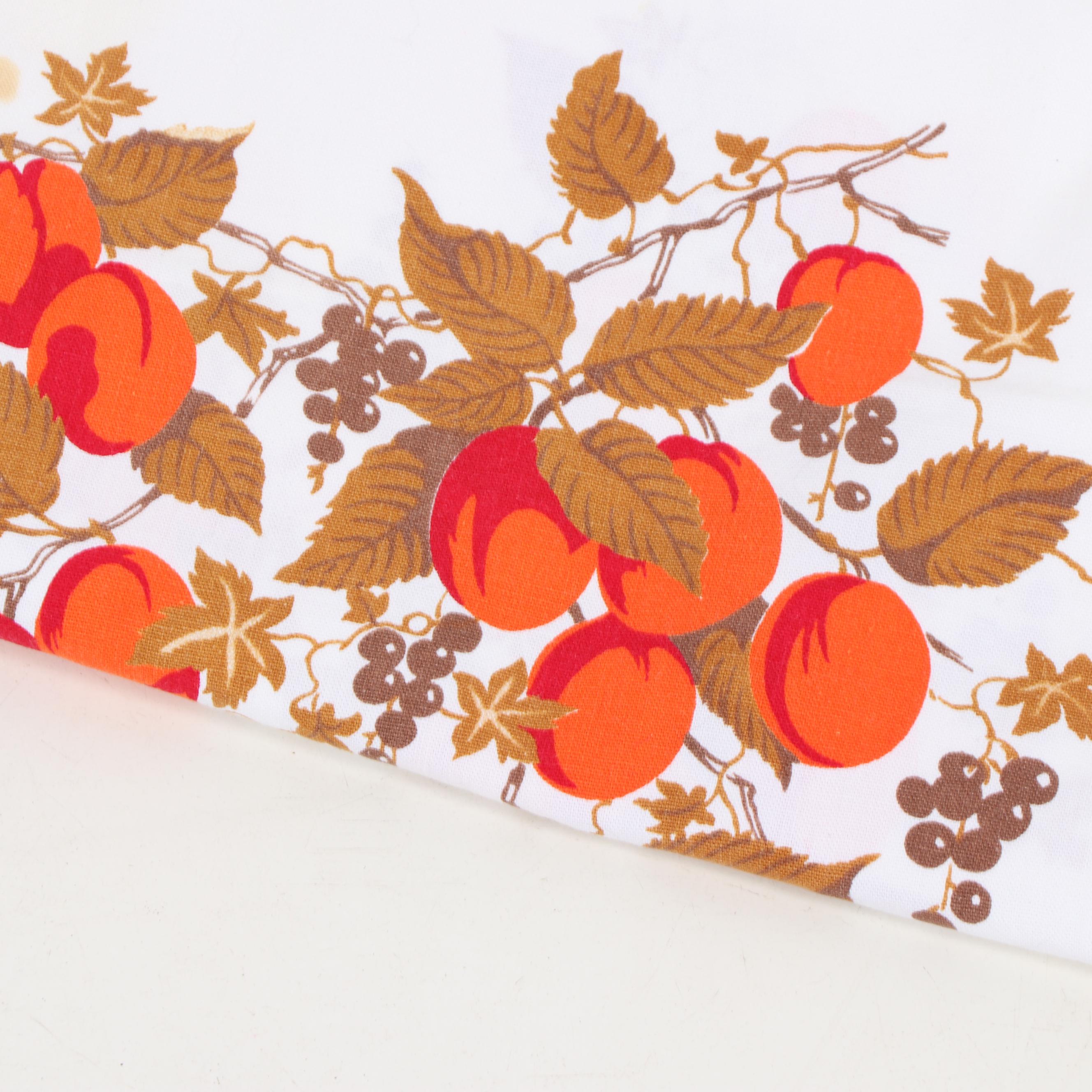 Printed Floral Table Linens, Mid-Century