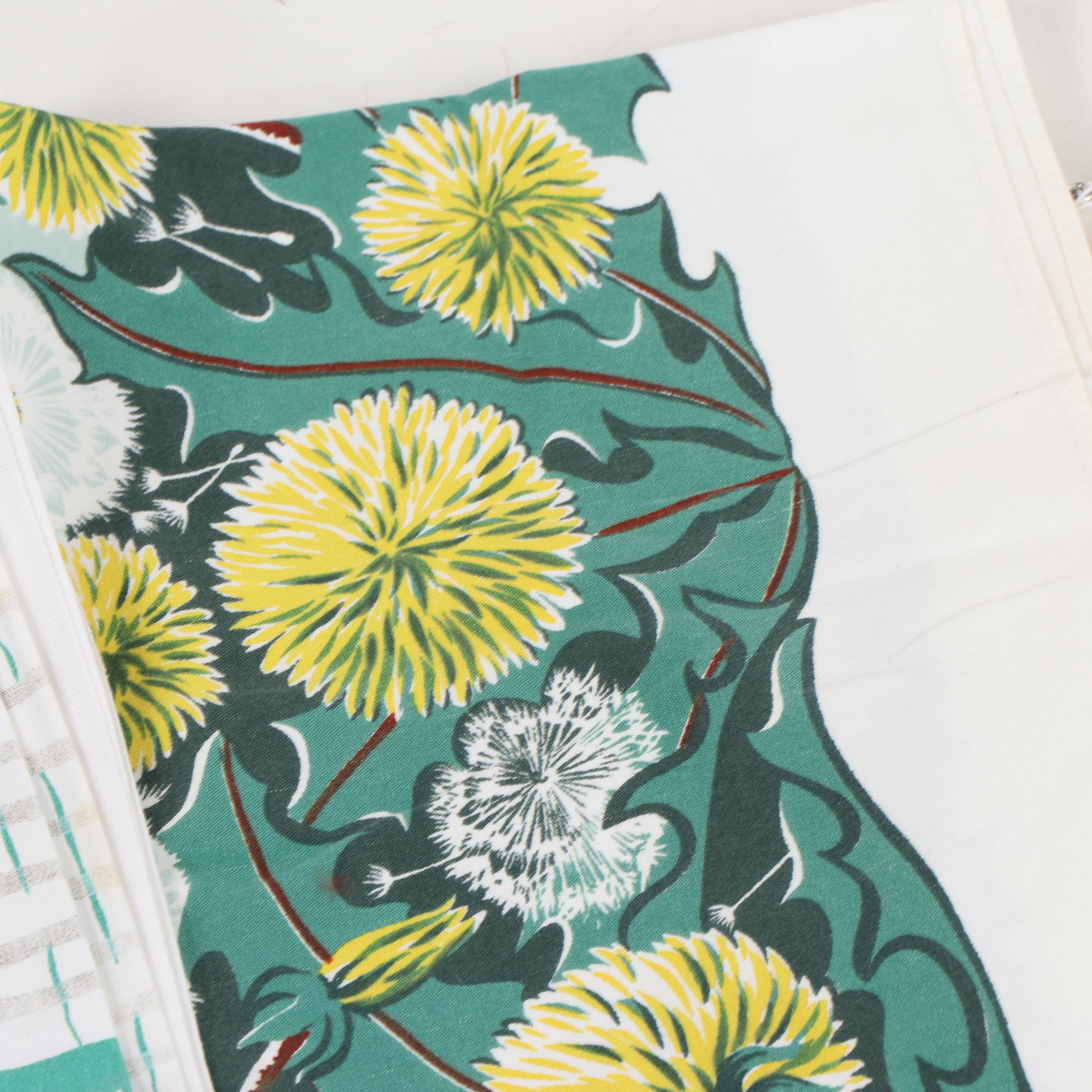 Printed Floral Table Linens, Mid-Century