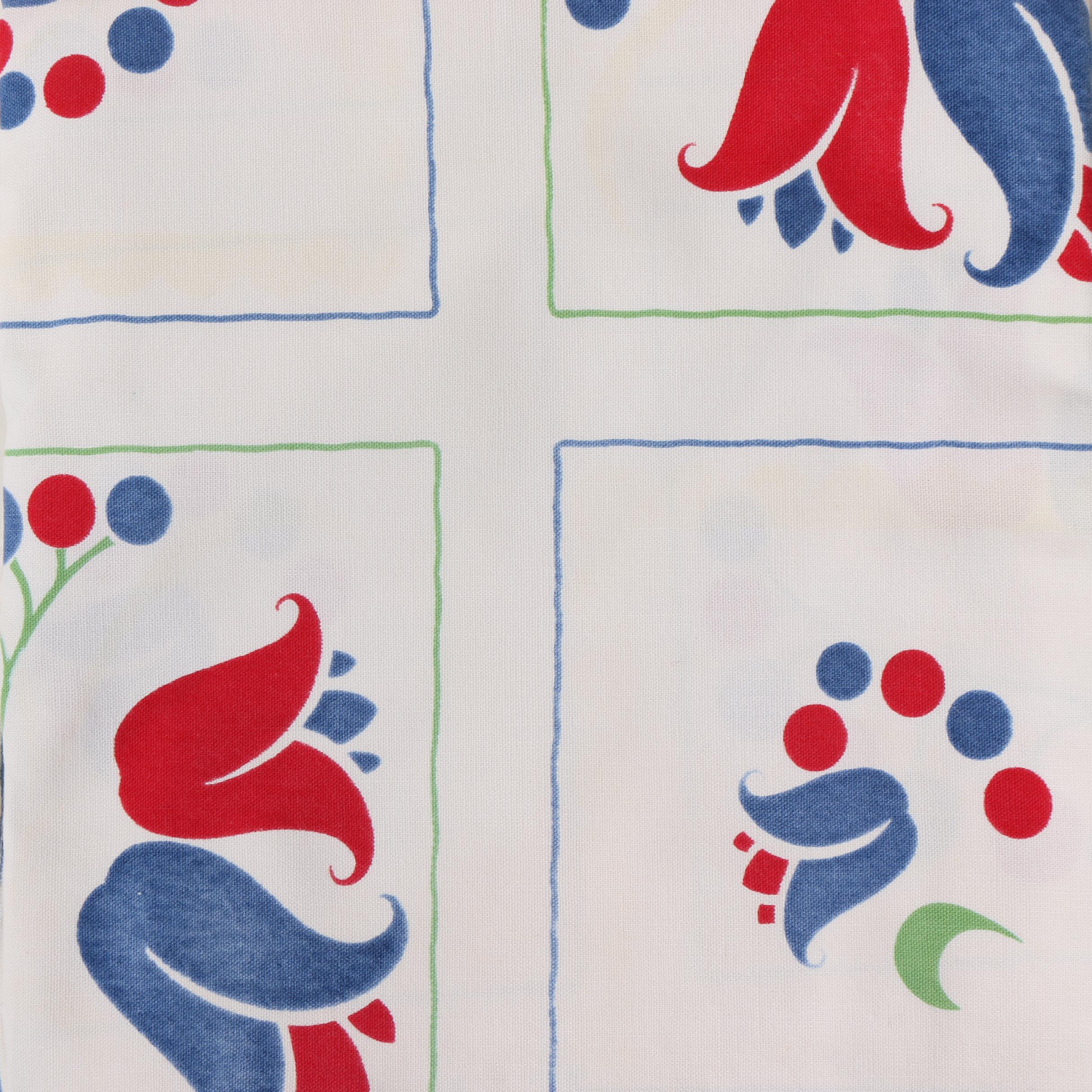 Printed Floral Table Linens, Mid-Century